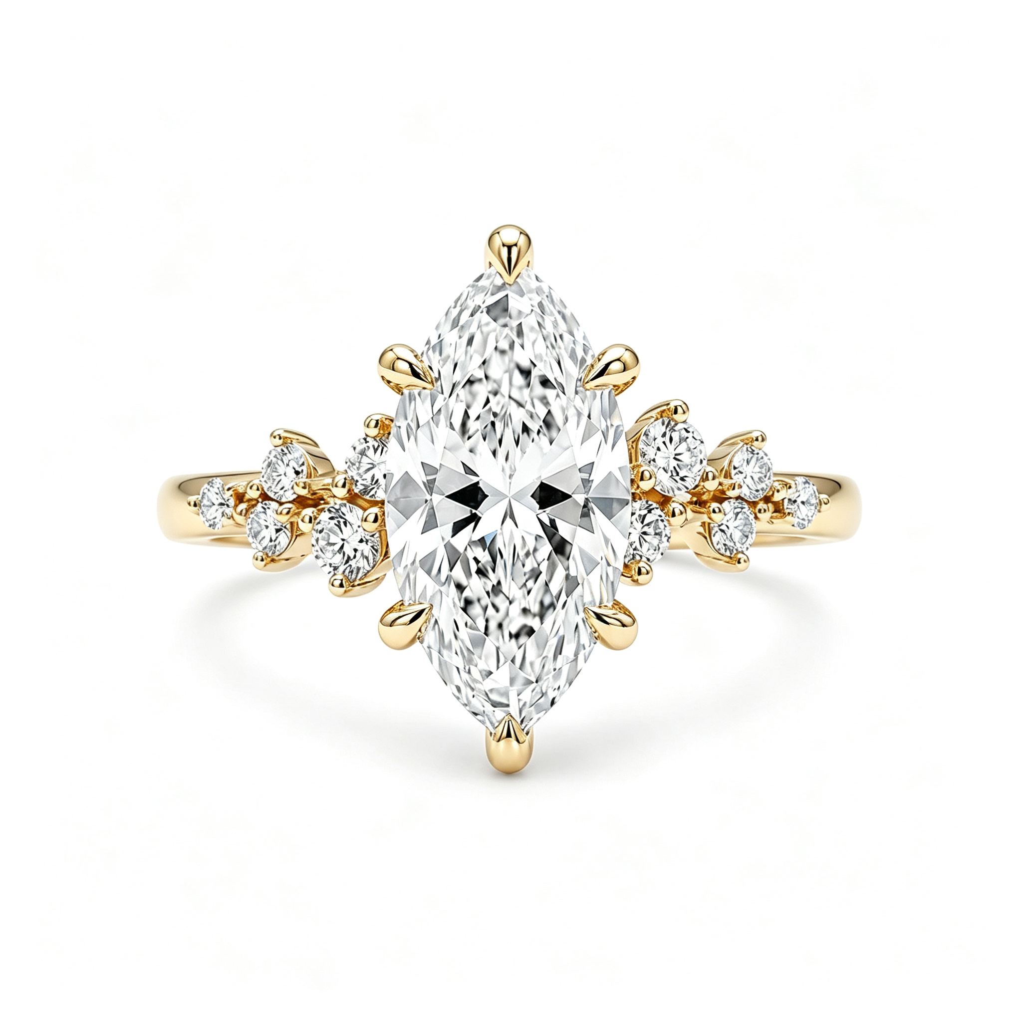 LUCERARO Stacking | Marquise & Cuff Diamond Ring - SR02456