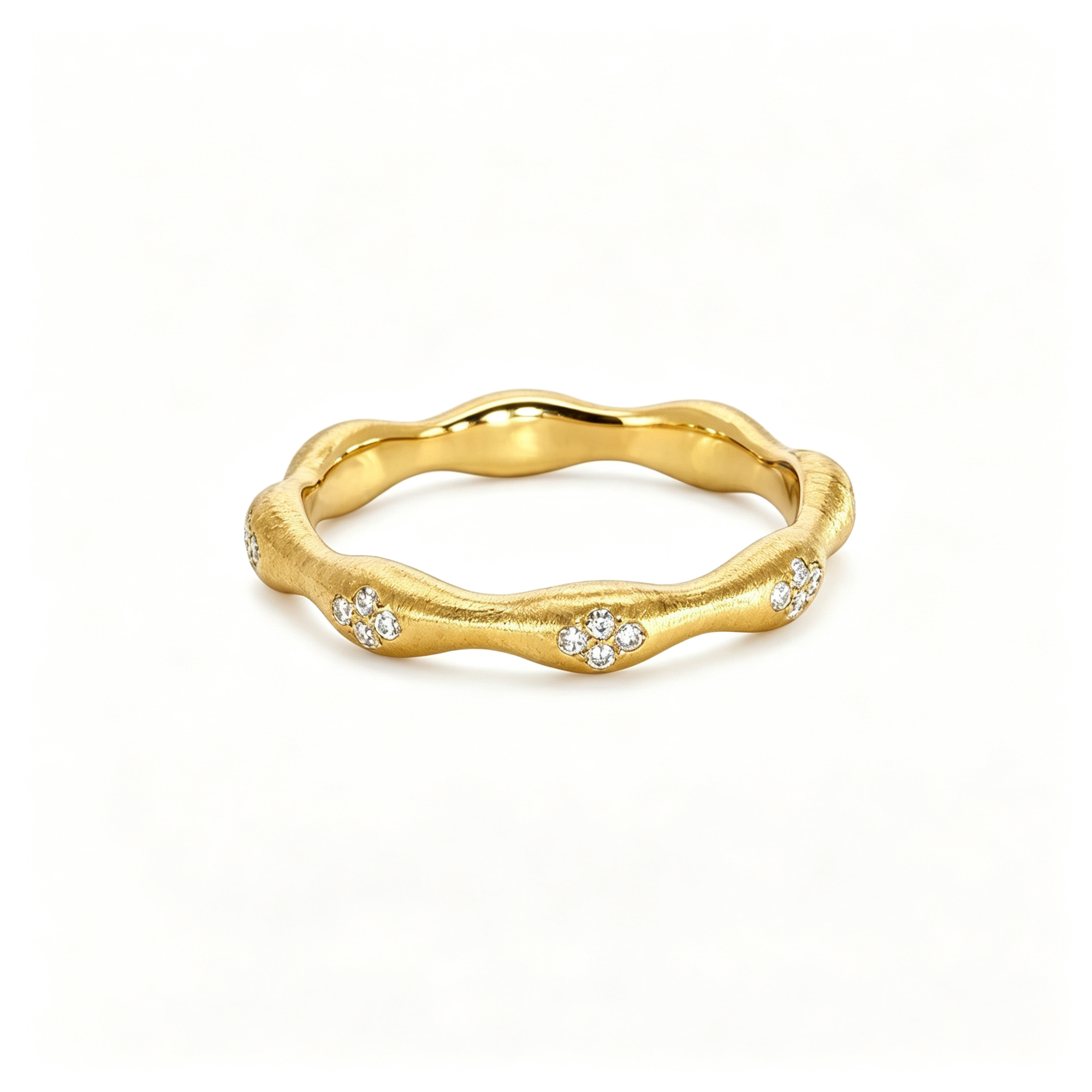 LUCERARO Wedding | Hand-Brushed Diamond Ring - WR01280