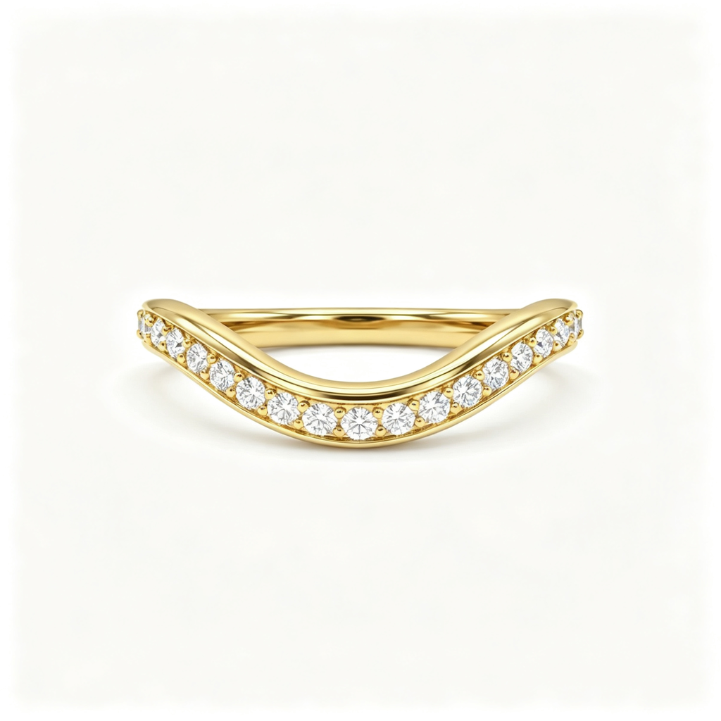LUCERARO Wedding | Curved Diamond Ring - WR01504