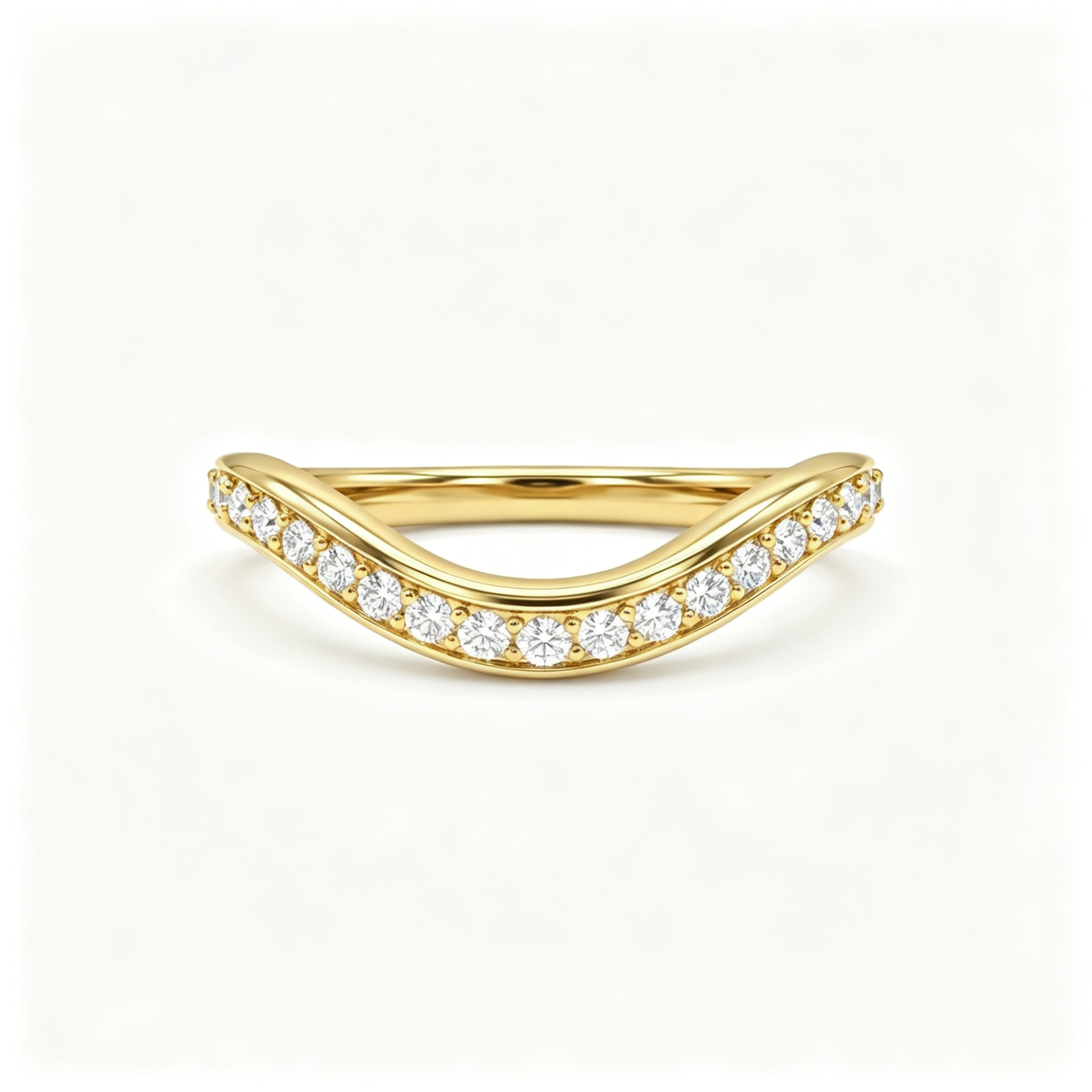 LUCERARO Wedding | Curved Diamond Ring - WR01504