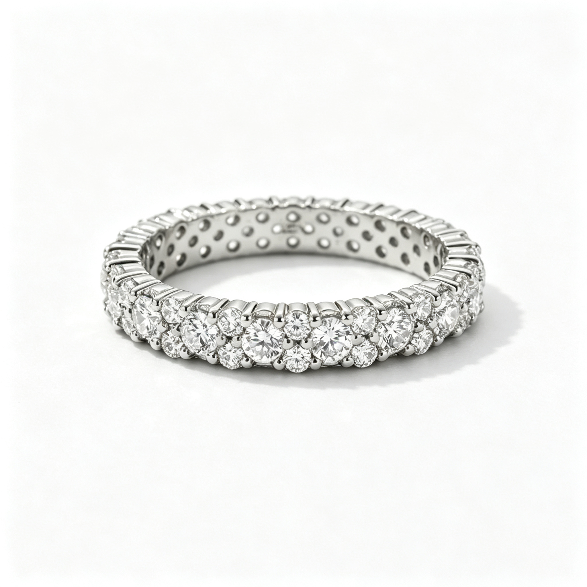 LUCERARO Wedding | Double Row Diamond Eternity Band - WR01088