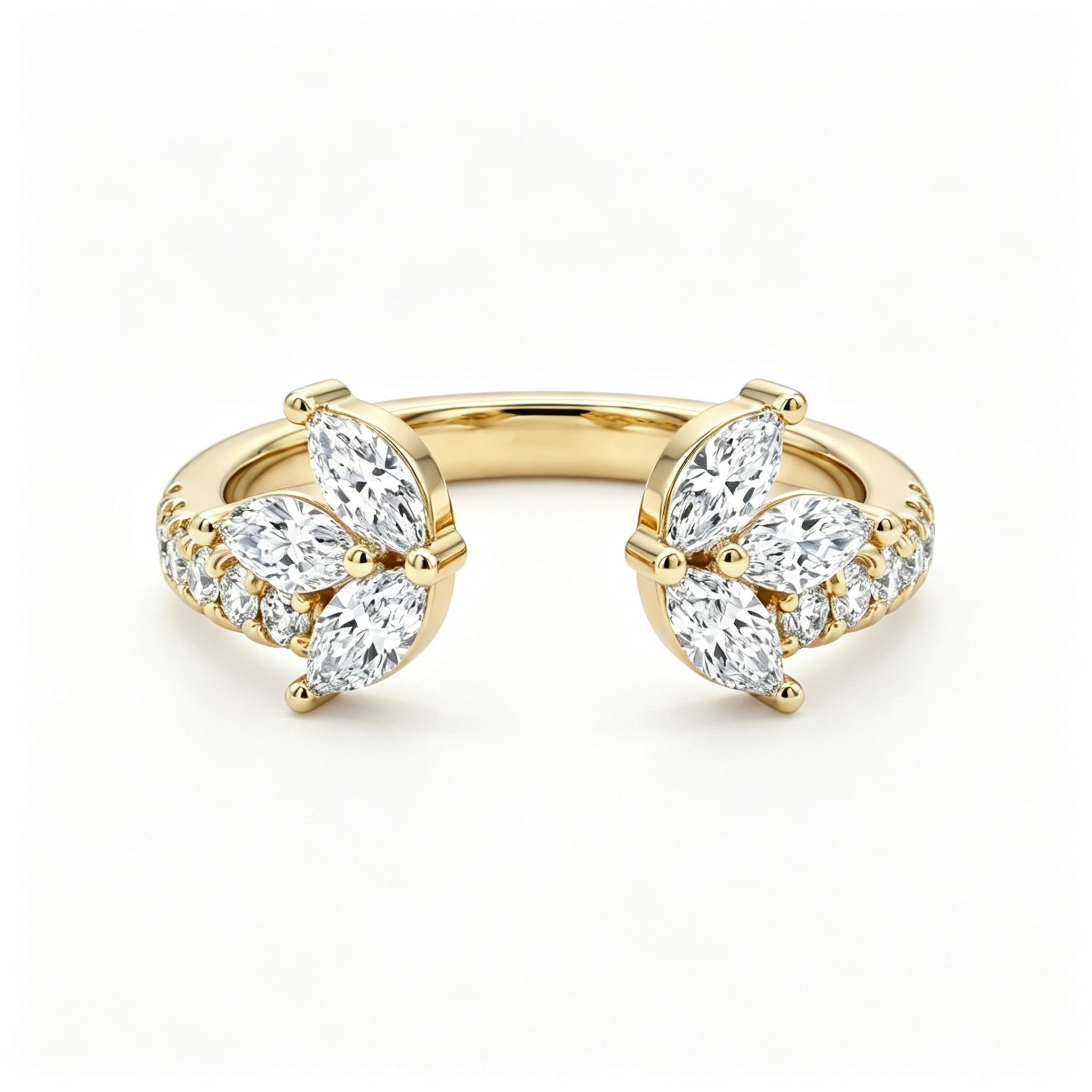 LUCERARO Wedding | Marquise Cluster Open Diamond Ring - WR01060