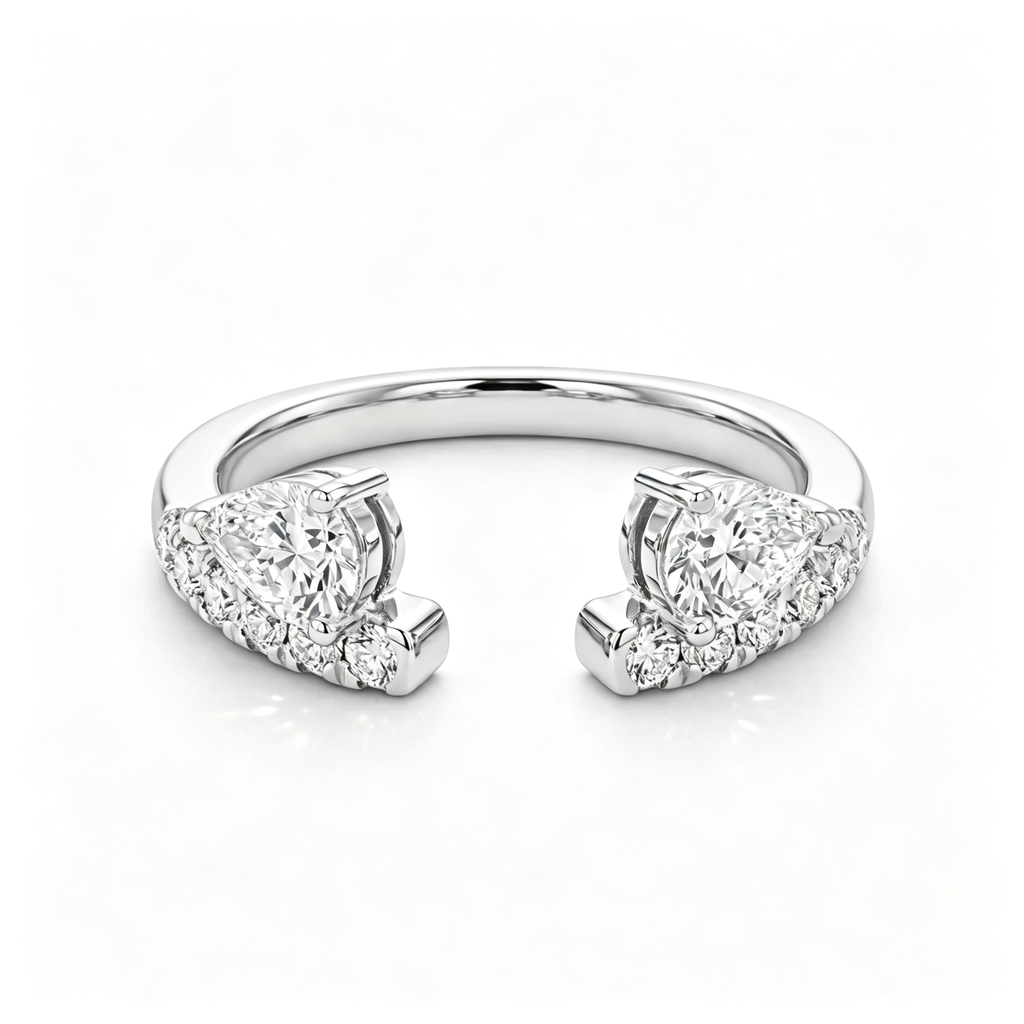 LUCERARO Wedding | Pear Lab-Grown Diamond Open Ring 5/8 ct. tw.