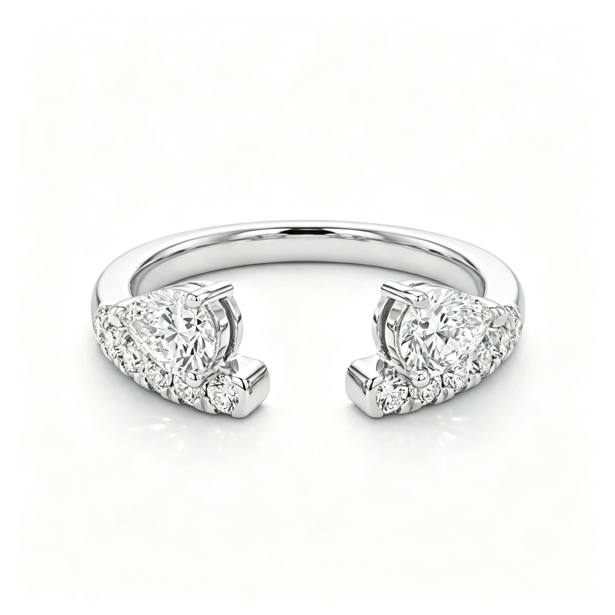 LUCERARO Wedding | Pear Cuff Diamond Ring - WR01160