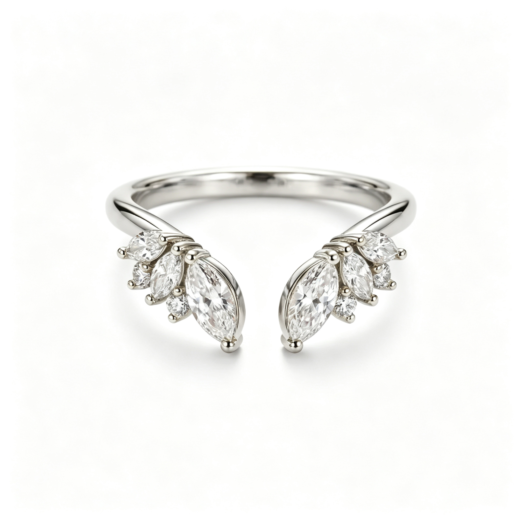 LUCERARO Wedding | Marquise Open Cuff Diamond Ring - WR01160