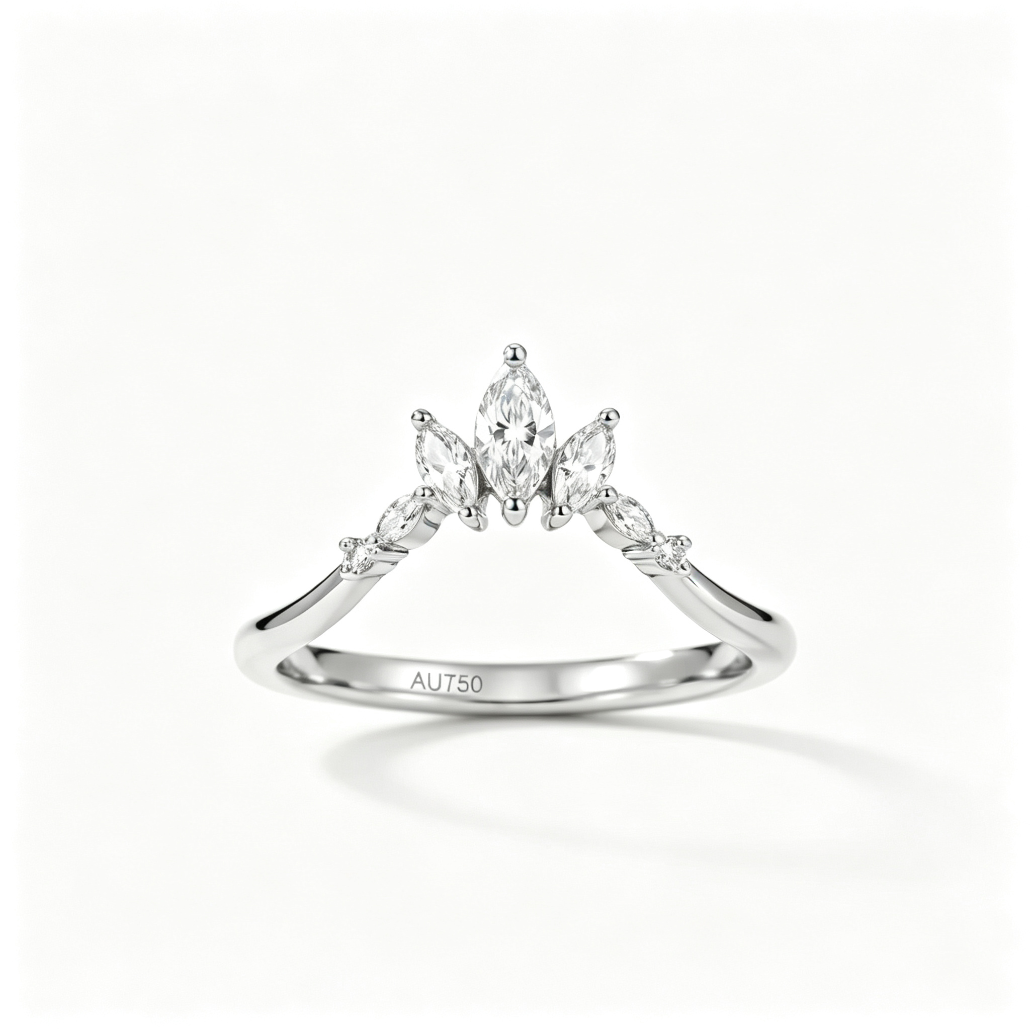 LUCERARO Wedding | Marquise Chevron Diamond Band Ring - WR00920