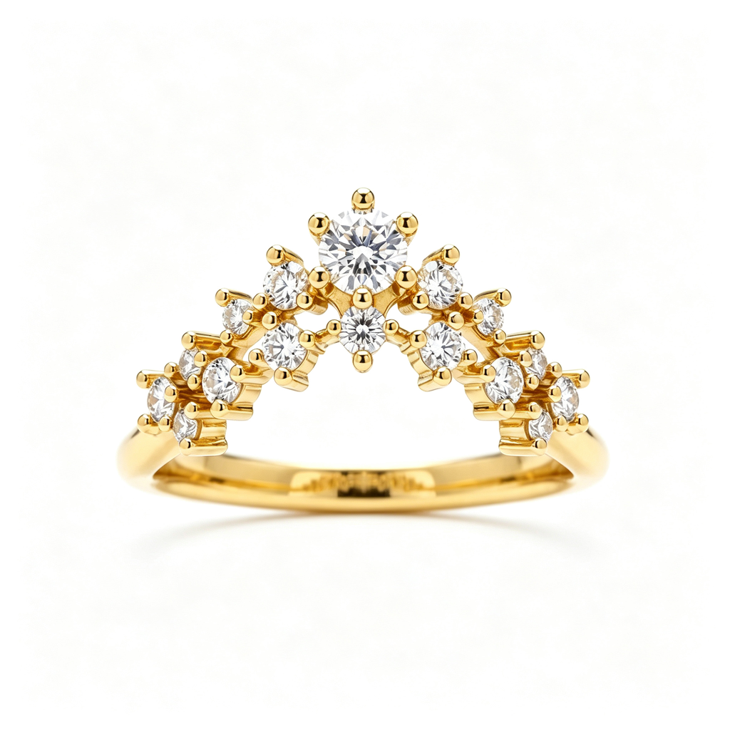 LUCERARO Wedding | Lace Chevron Diamond Ring - WR00920