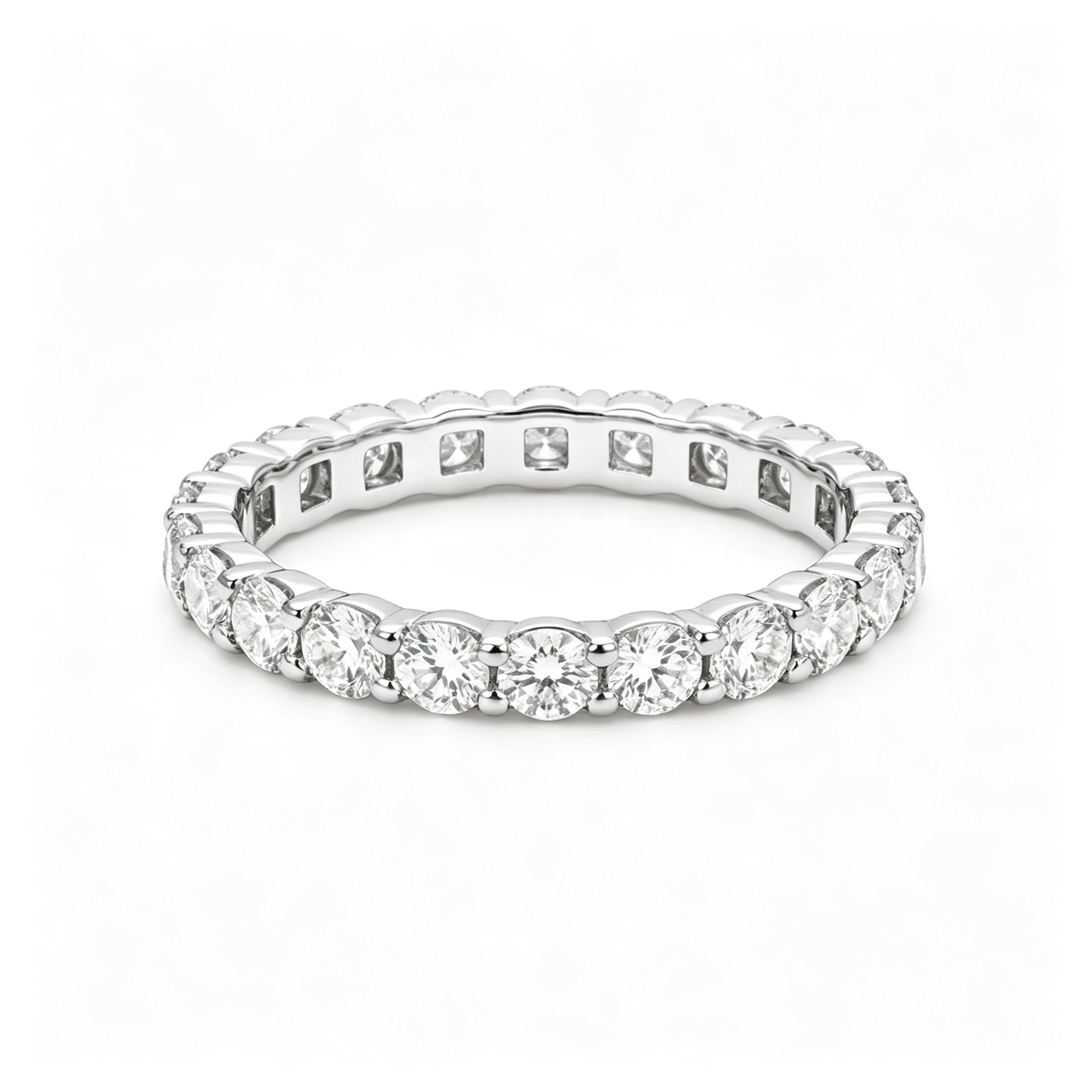 LUCERARO Wedding | Round Eternity Band Diamond Ring - WR01080
