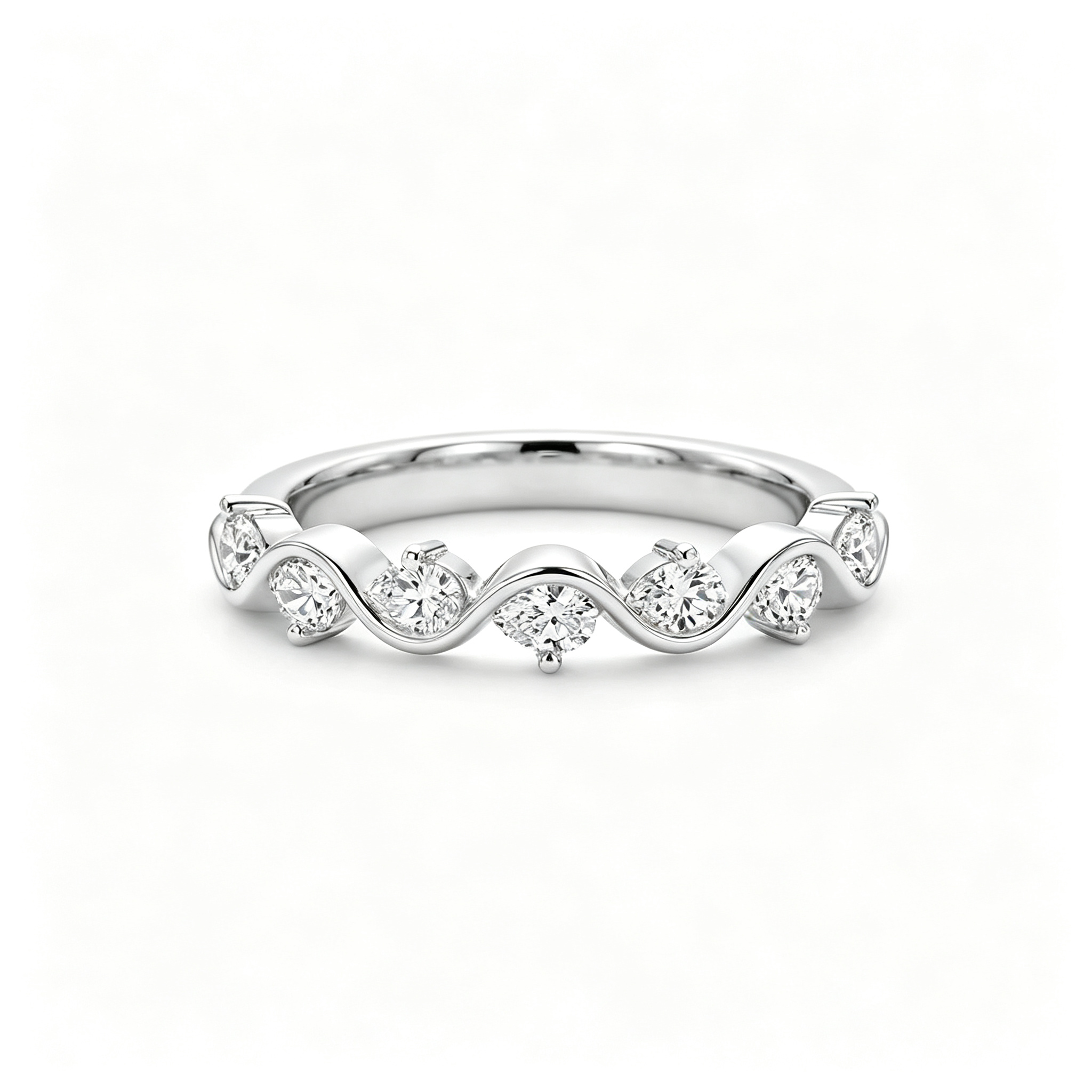 LUCERARO Wedding | Pear Wave Diamond Ring - WR00784