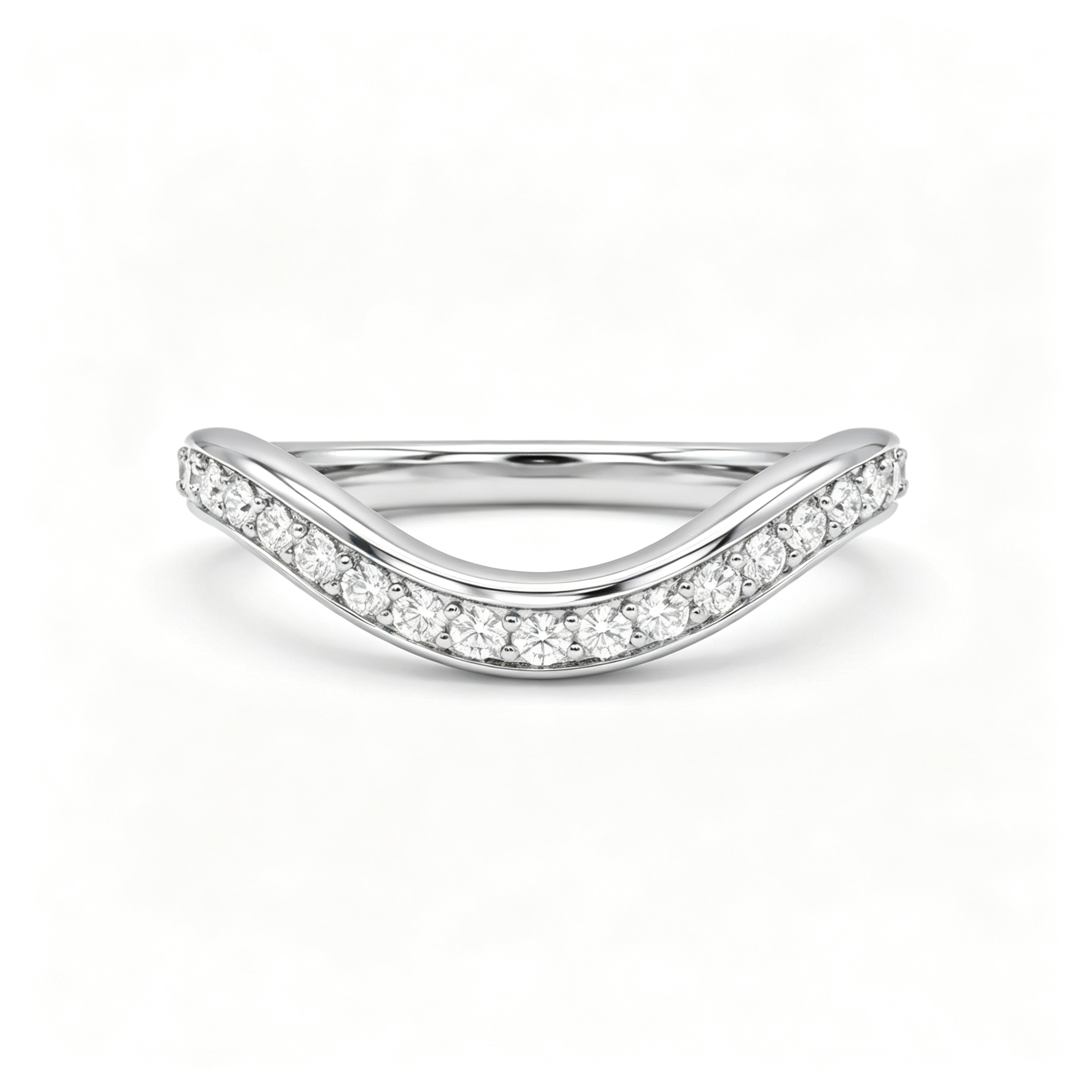 LUCERARO Wedding | Curved Diamond Ring - WR01504