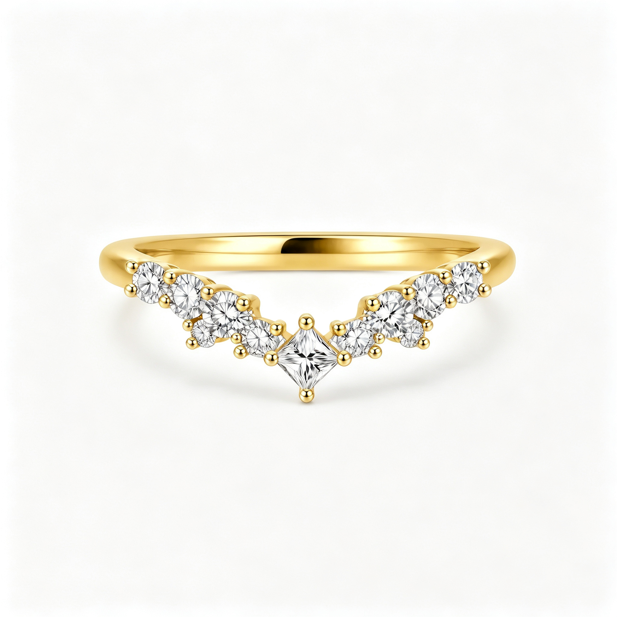 LUCERARO Wedding | V-Contour Diamond Band Ring - WR01200
