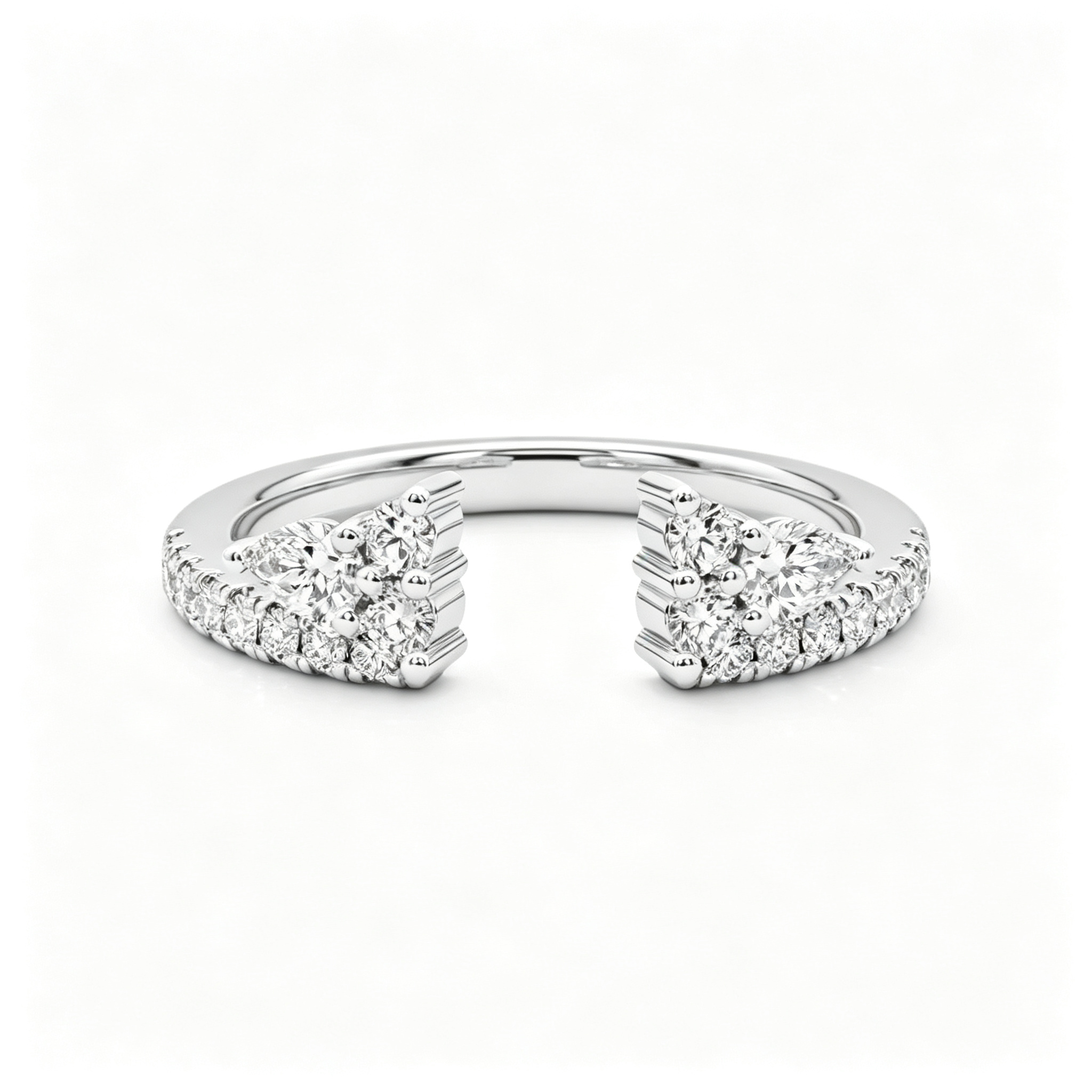 LUCERARO Wedding | Trefoil Open Diamond Ring - WR01104