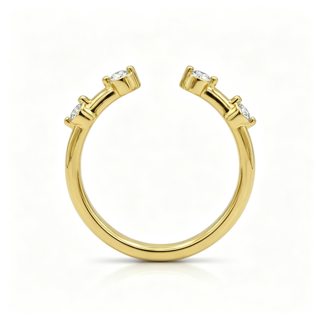 LUCERARO Wedding | Floating Diamond Cuff Ring - WR00840