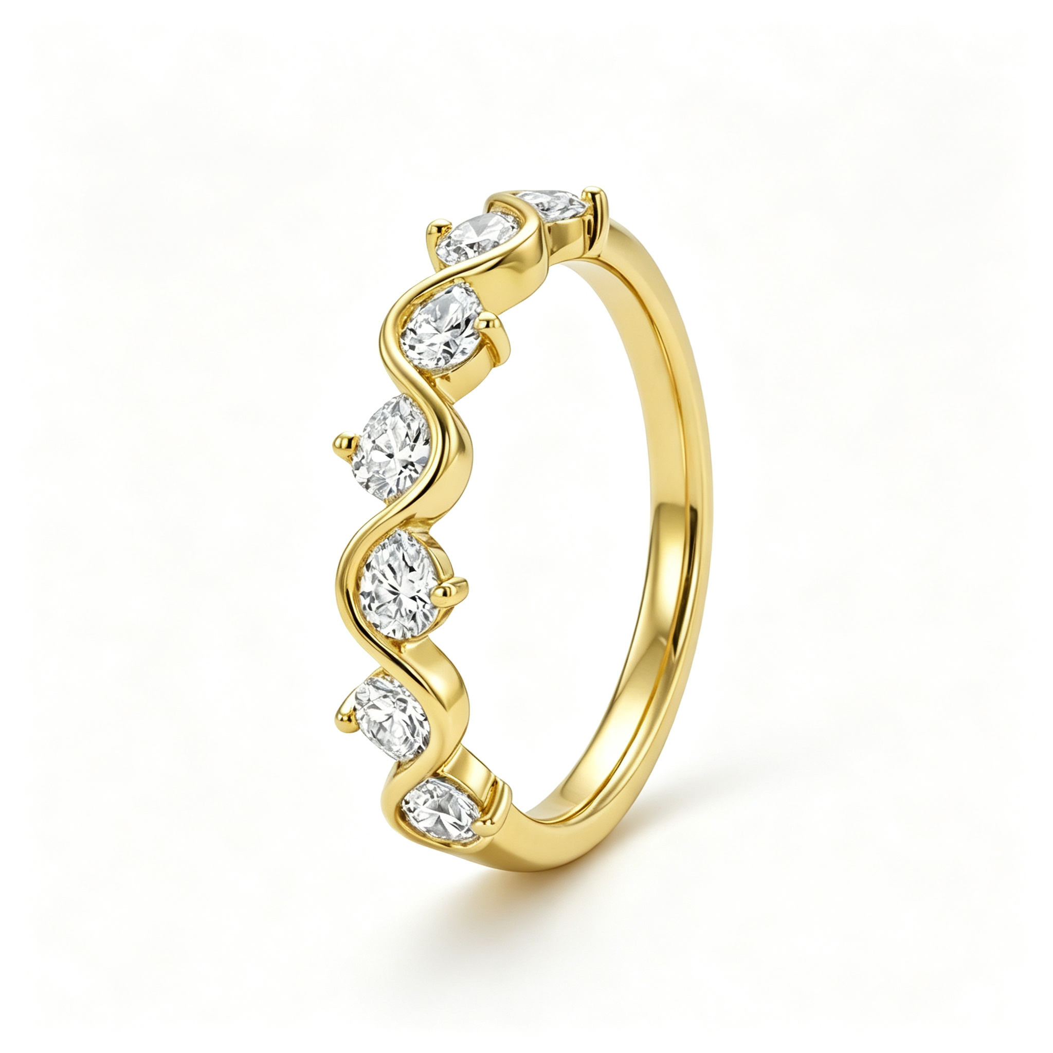 LUCERARO Wedding | Pear Wave Diamond Ring - WR00784