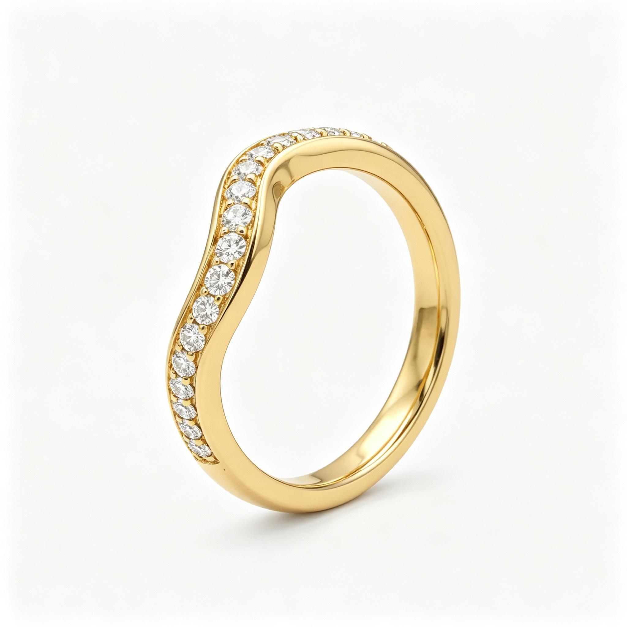LUCERARO Wedding | Curved Diamond Ring - WR01504