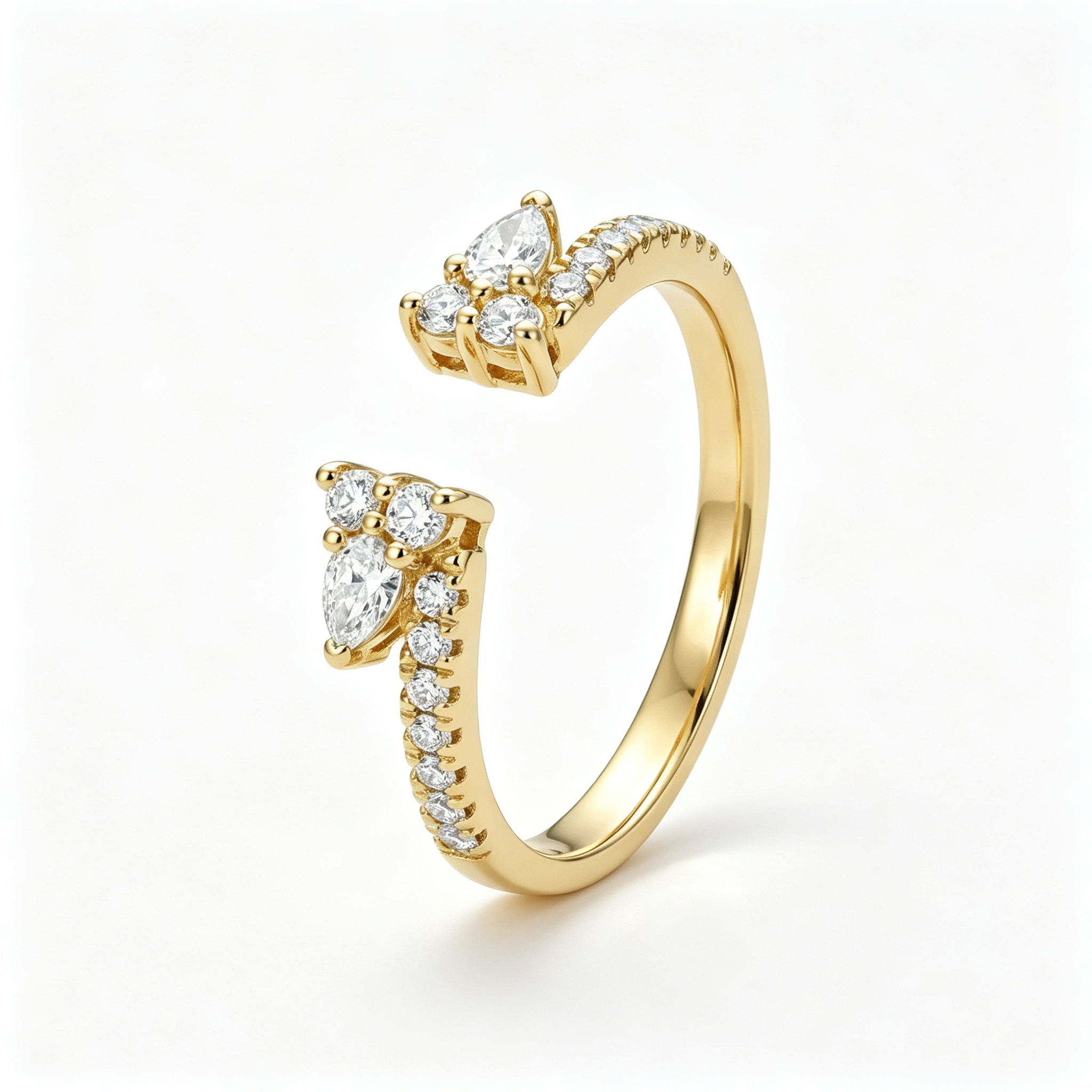 LUCERARO Wedding | Trefoil Open Diamond Ring - WR01104