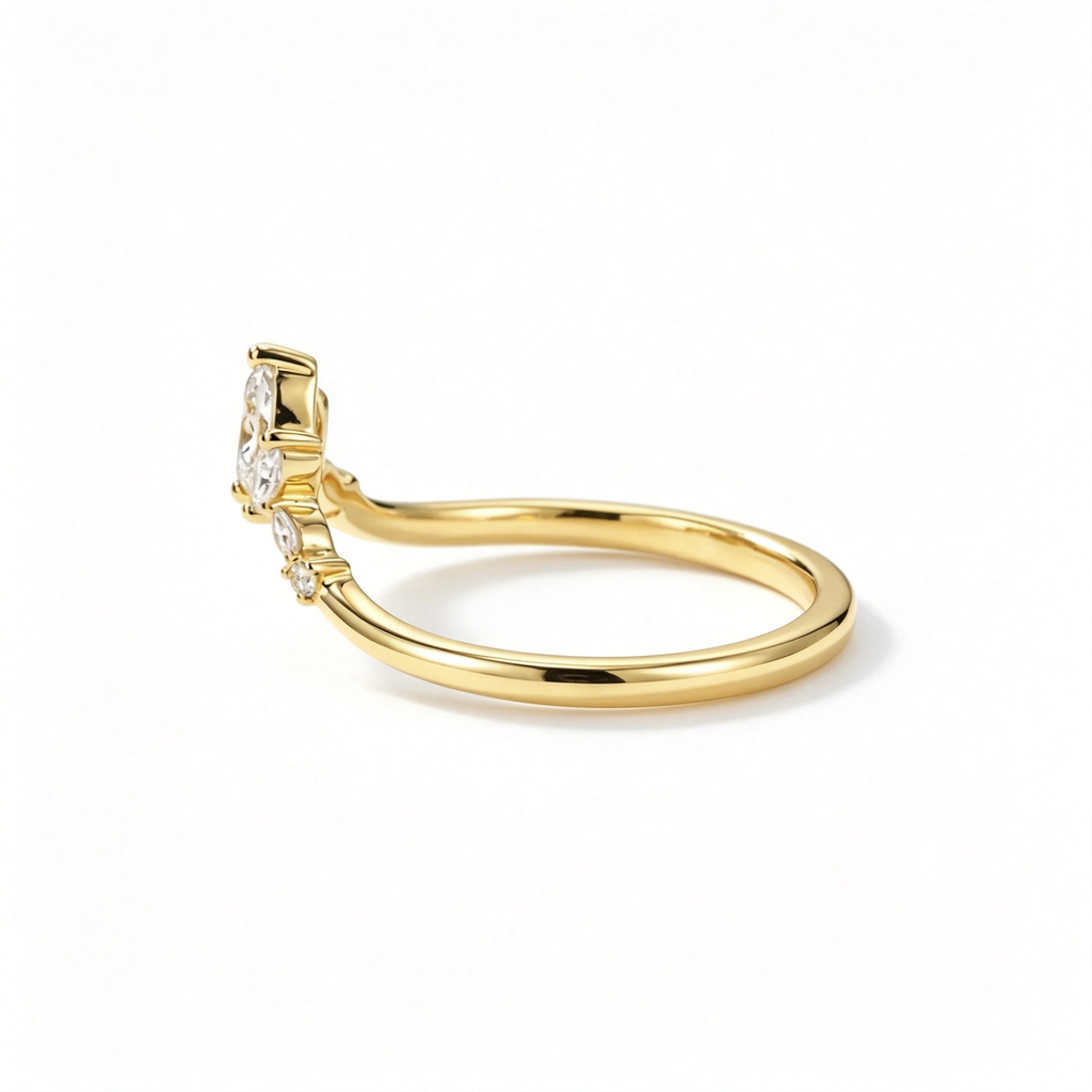 LUCERARO Wedding | Marquise Chevron Diamond Band Ring - WR00920