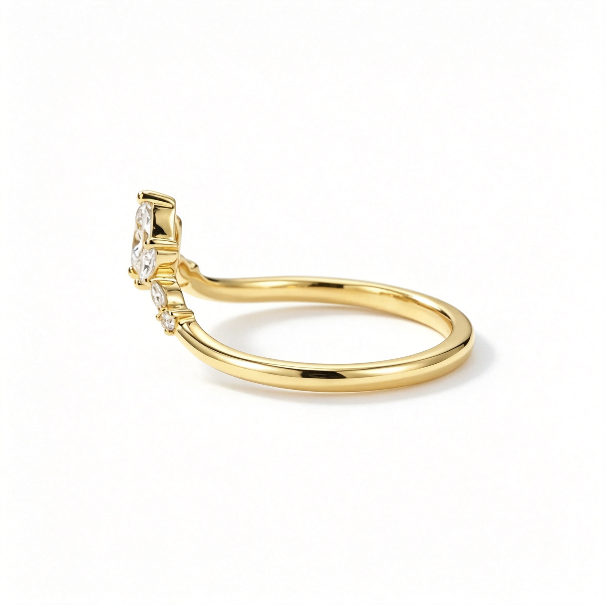 LUCERARO Wedding | Marquise Chevron Diamond Band Ring - WR00920