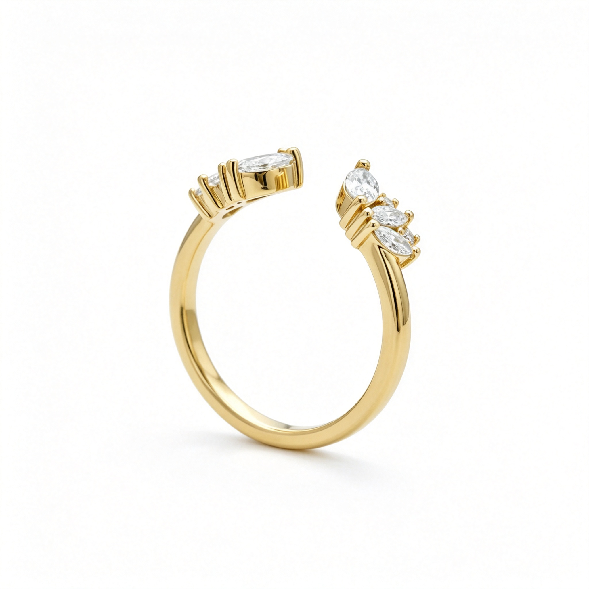 LUCERARO Wedding | Marquise Open Cuff Diamond Ring - WR01160