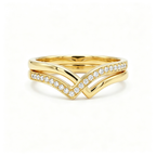 LUCERARO Wedding | Round Lab-Grown Diamond Double Chevron Ring 1/2 ct. tw.
