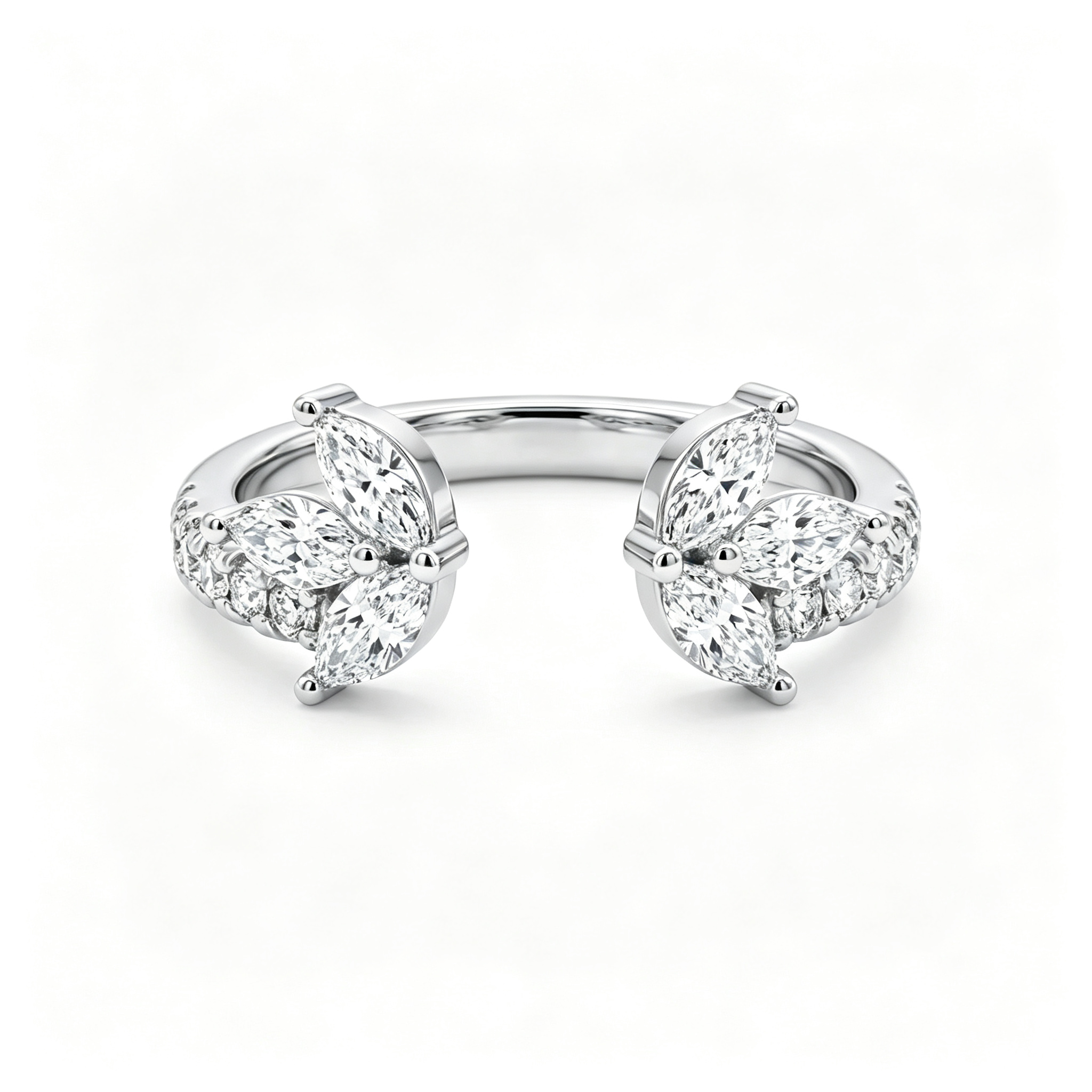 LUCERARO Wedding | Marquise Cluster Open Diamond Ring - WR01060