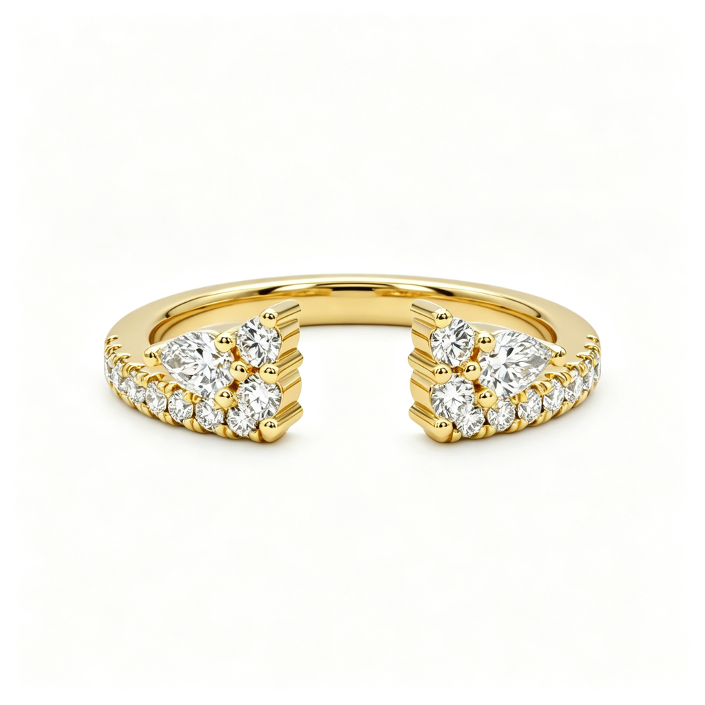 LUCERARO Wedding | Trefoil Open Diamond Ring - WR01104