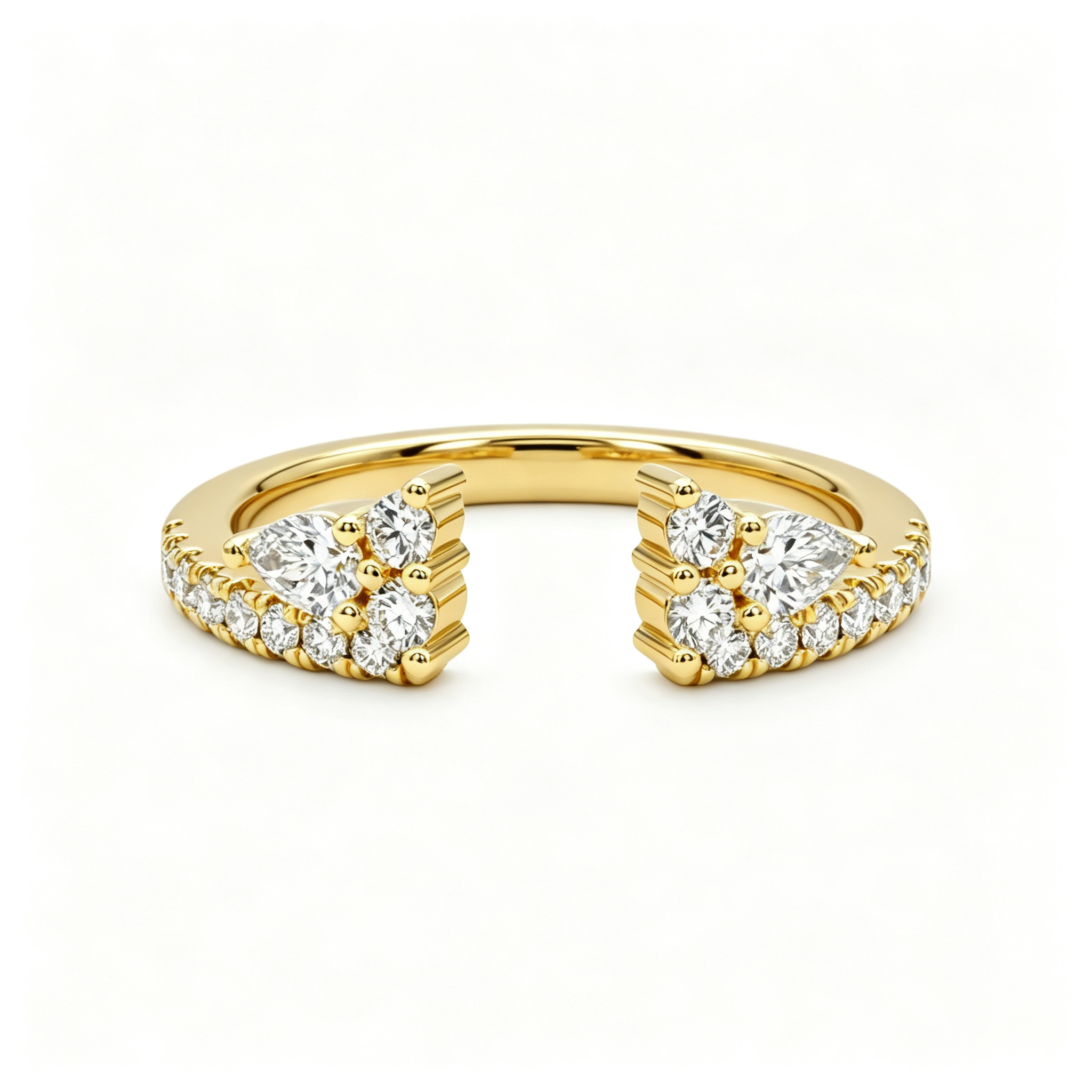 LUCERARO Wedding | Trefoil Open Diamond Ring - WR01104