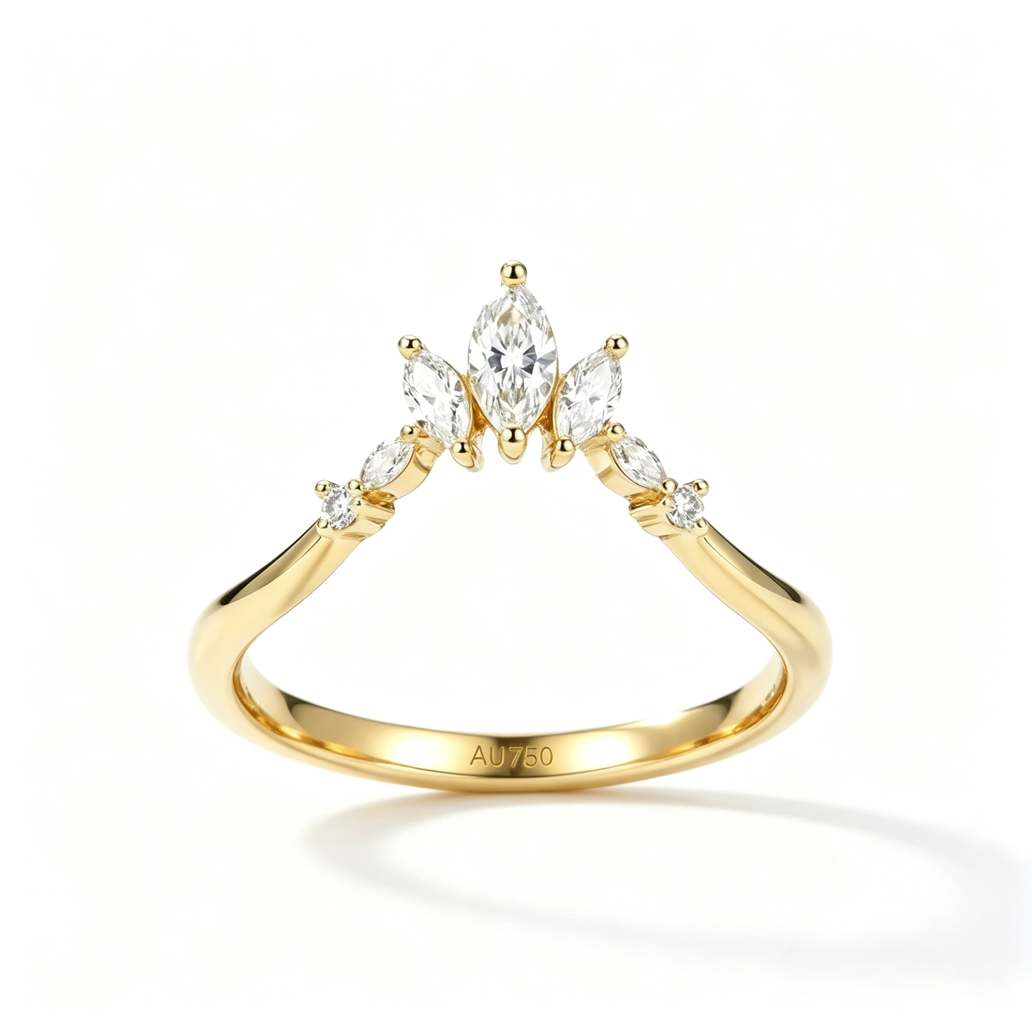 LUCERARO Wedding | Marquise Chevron Diamond Band Ring - WR00920