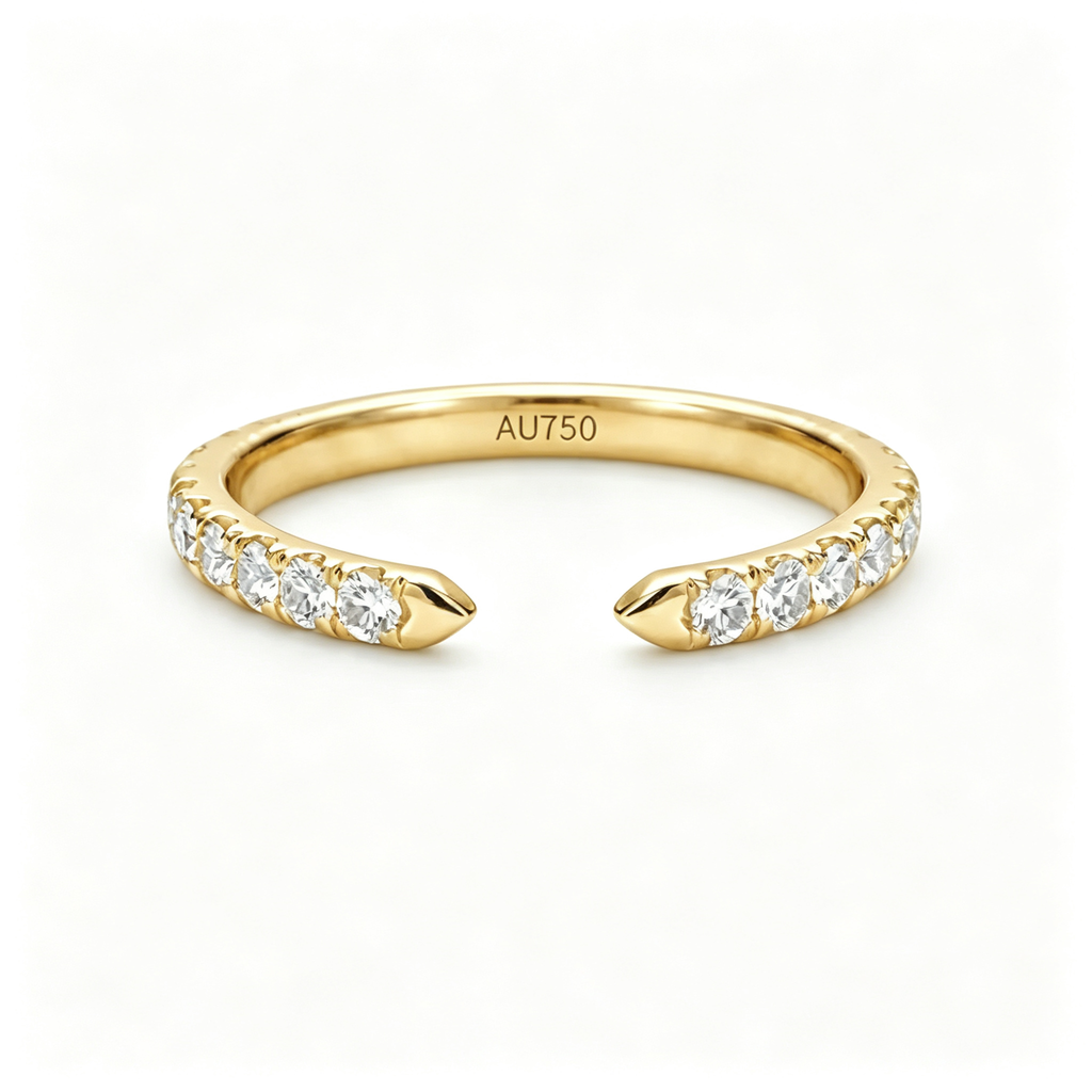 LUCERARO Wedding | Tapered Cuff Diamond Ring - WR00784
