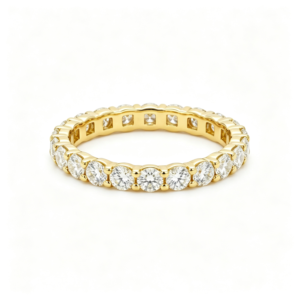 LUCERARO Wedding | Round Eternity Band Diamond Ring - WR01080