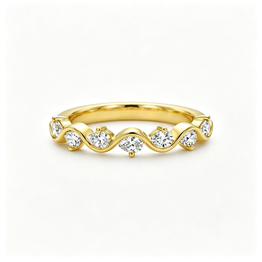 LUCERARO Wedding | Pear Wave Diamond Ring - WR00784
