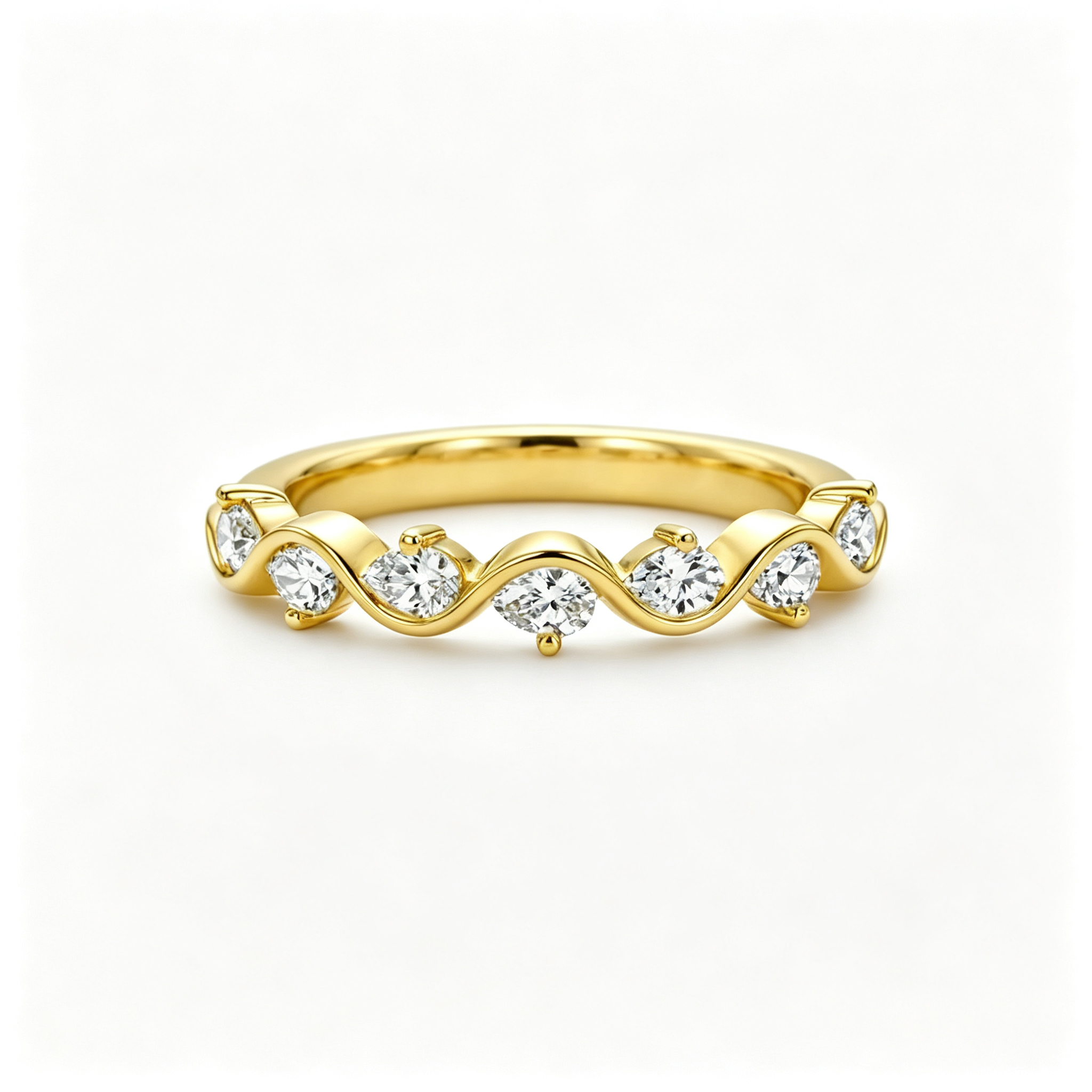 LUCERARO Wedding | Pear Wave Diamond Ring - WR00784