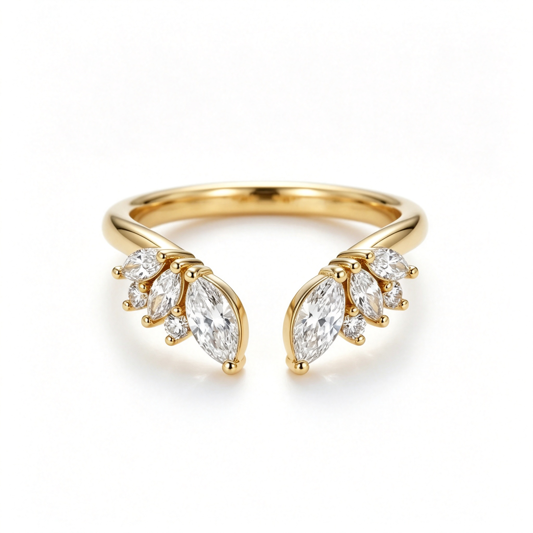 LUCERARO Wedding | Marquise Open Cuff Diamond Ring - WR01160