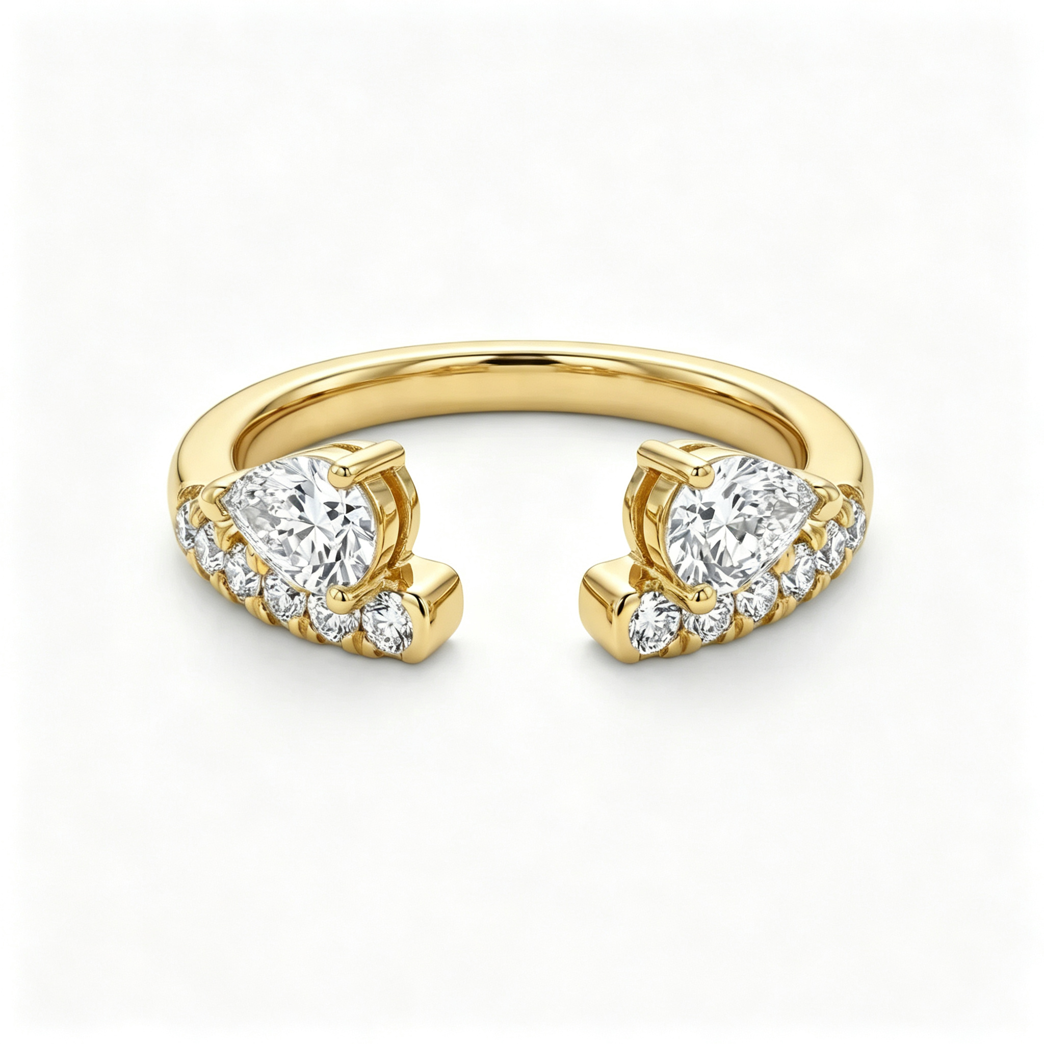 LUCERARO Wedding | Pear Cuff Diamond Ring - WR01160
