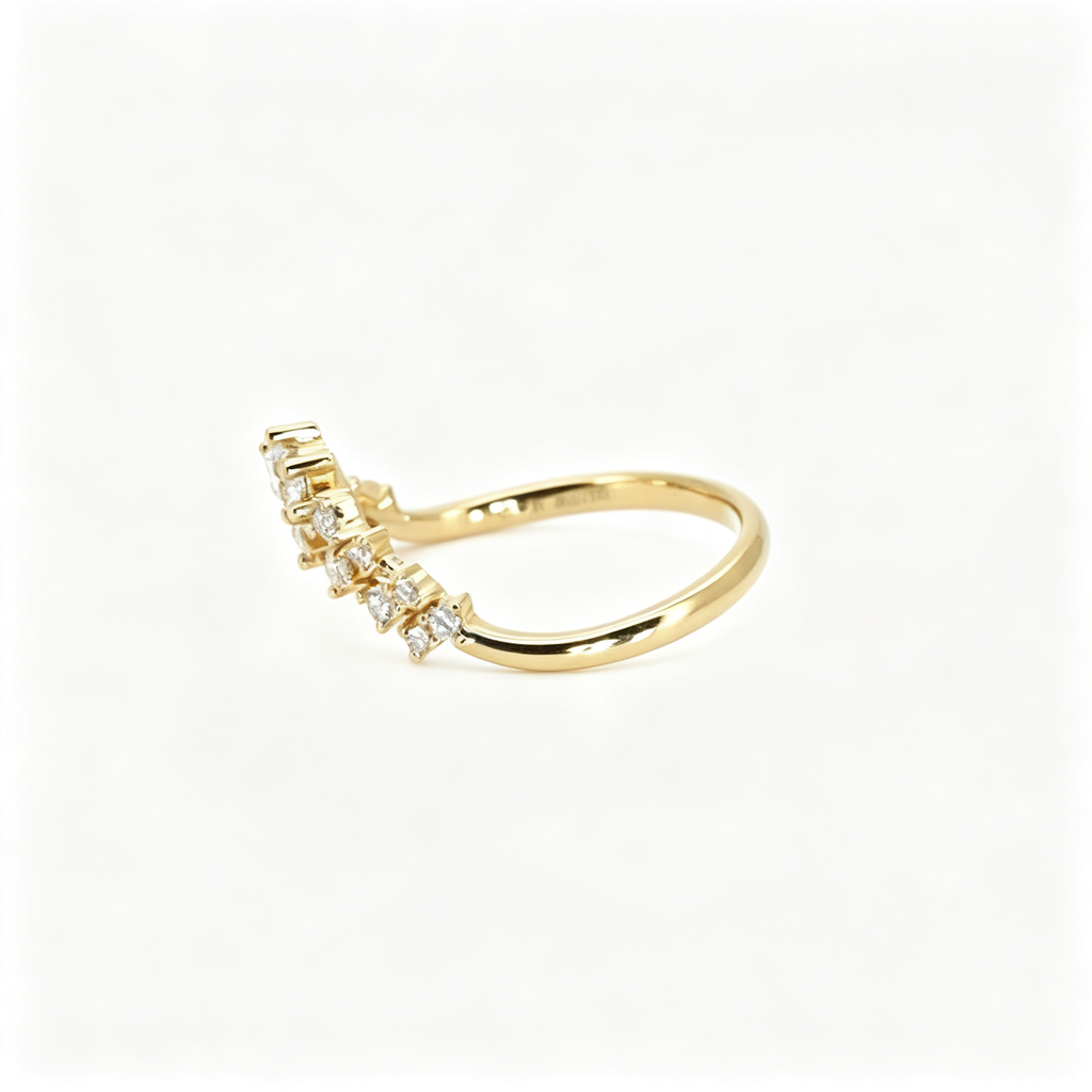 LUCERARO Wedding | Lace Chevron Diamond Ring - WR00920
