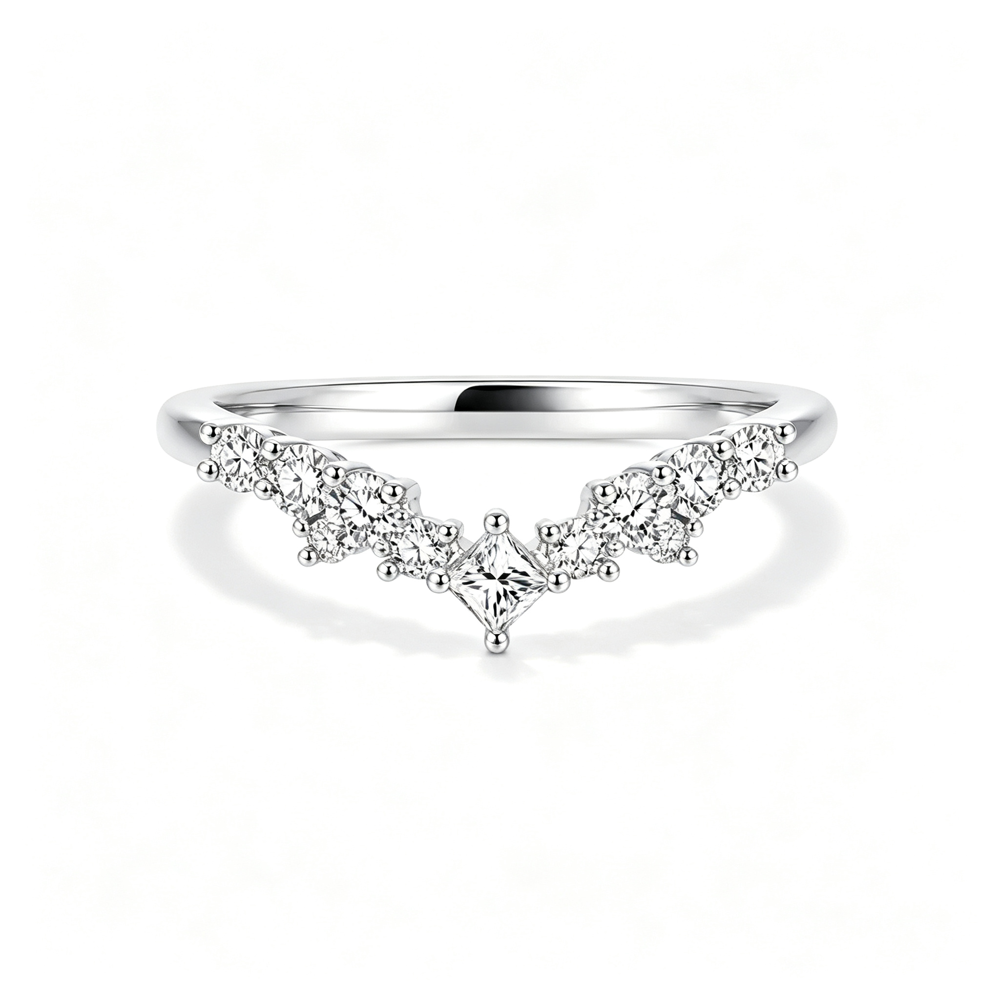 LUCERARO Wedding | V-Contour Diamond Band Ring - WR01200
