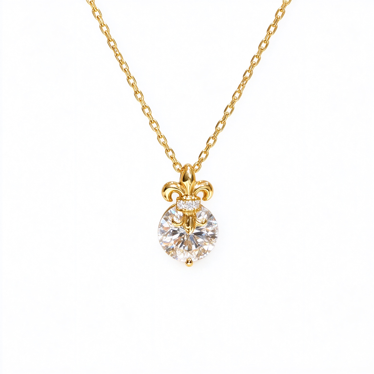 LUCERARO Necklace | Fleur-de-Lis Lab-Grown Diamond Necklace 1 ct. tw.