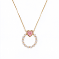 LUCERARO Necklace | Fancy Pink Heart & Round Lab-Grown Diamond Necklace 1 ct. tw.