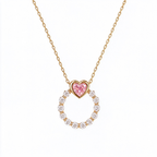 LUCERARO Necklace | Fancy Pink Heart & Round Lab-Grown Diamond Necklace 1 ct. tw.