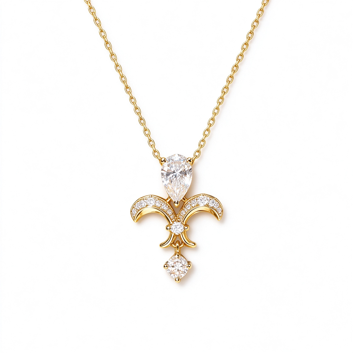 LUCERARO Necklace | Fleur-de-Lis Pear Lab-Grown Diamond Necklace 1/2 ct. tw.