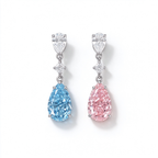 LUCERARO Earrings | Asymmetrical Fancy Color Pear Lab-Grown Diamond Drop Earrings 1 7/8 ct. tw. (pair)