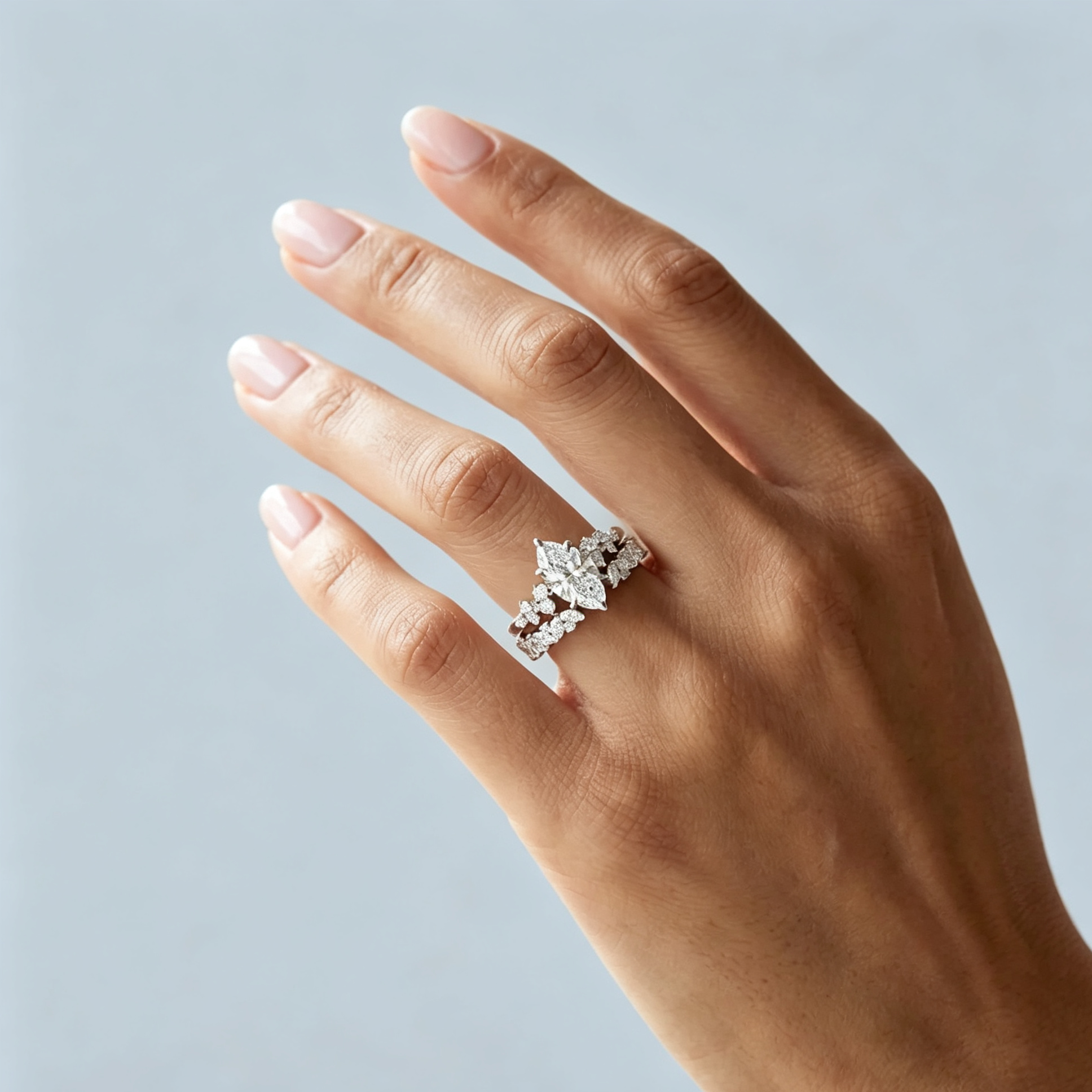 LUCERARO Stacking | Marquise & Cuff Diamond Ring - SR02456