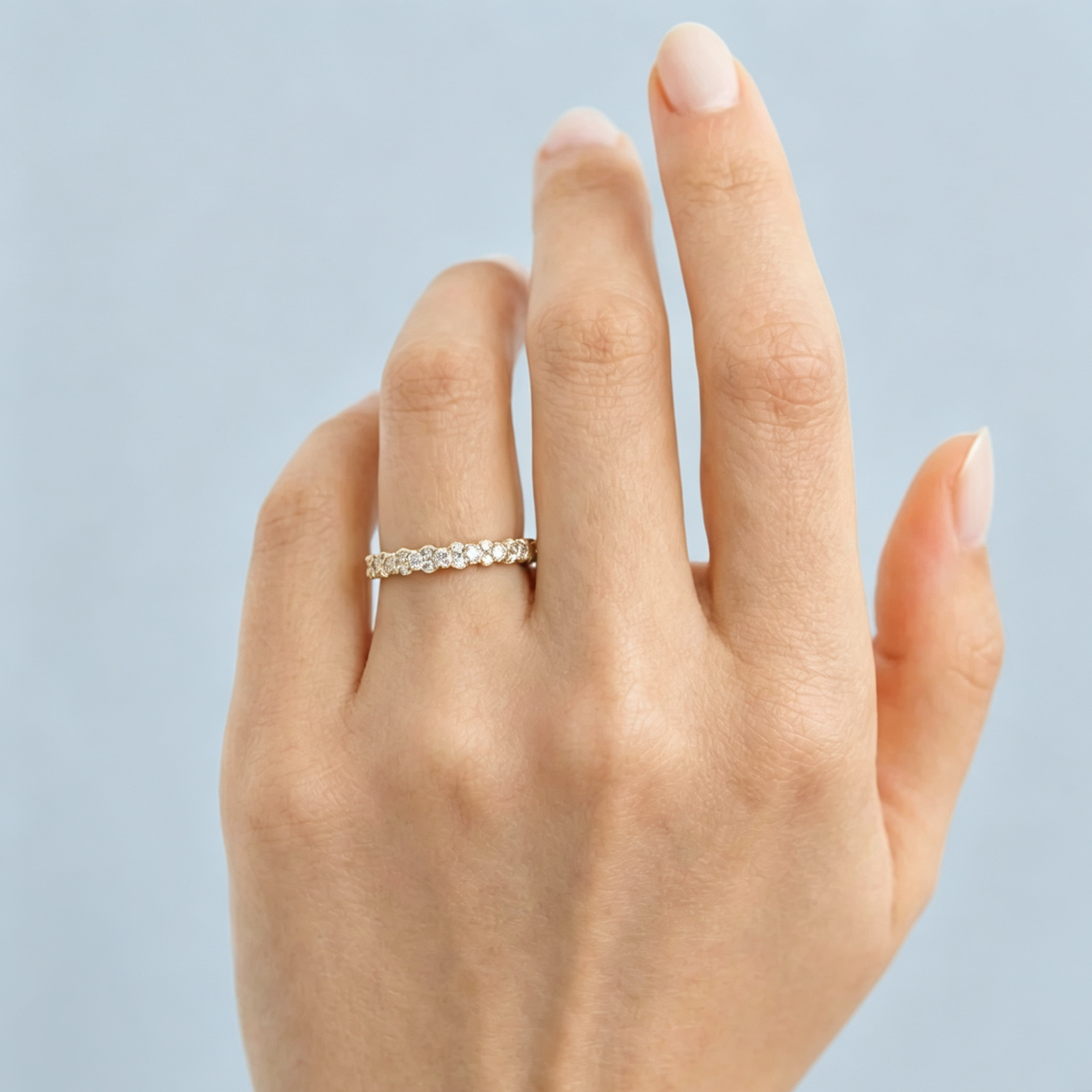LUCERARO Wedding | Double Row Diamond Eternity Band - WR01088
