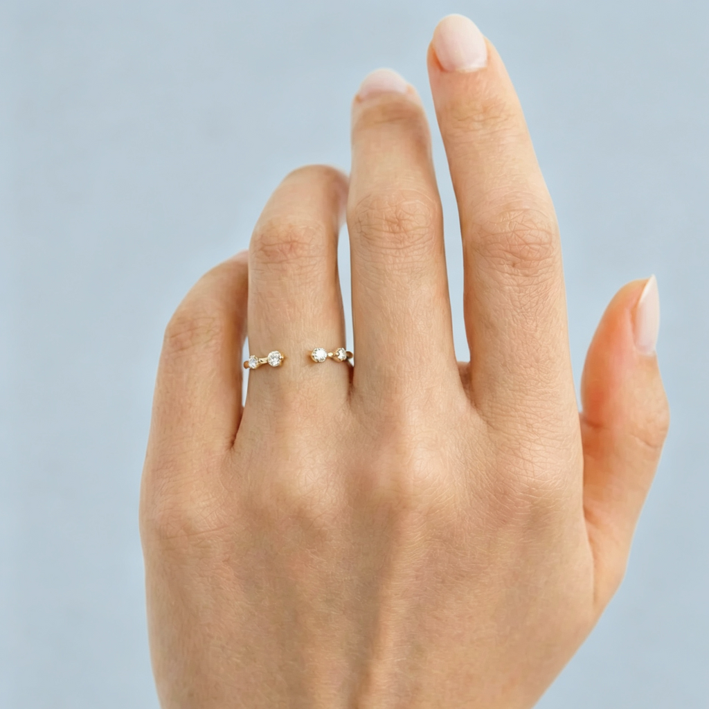 LUCERARO Wedding | Floating Diamond Cuff Ring - WR00840