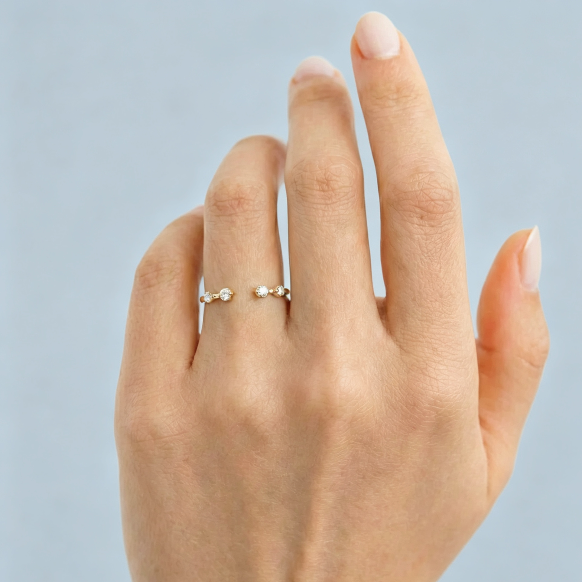 LUCERARO Wedding | Floating Diamond Cuff Ring - WR00840