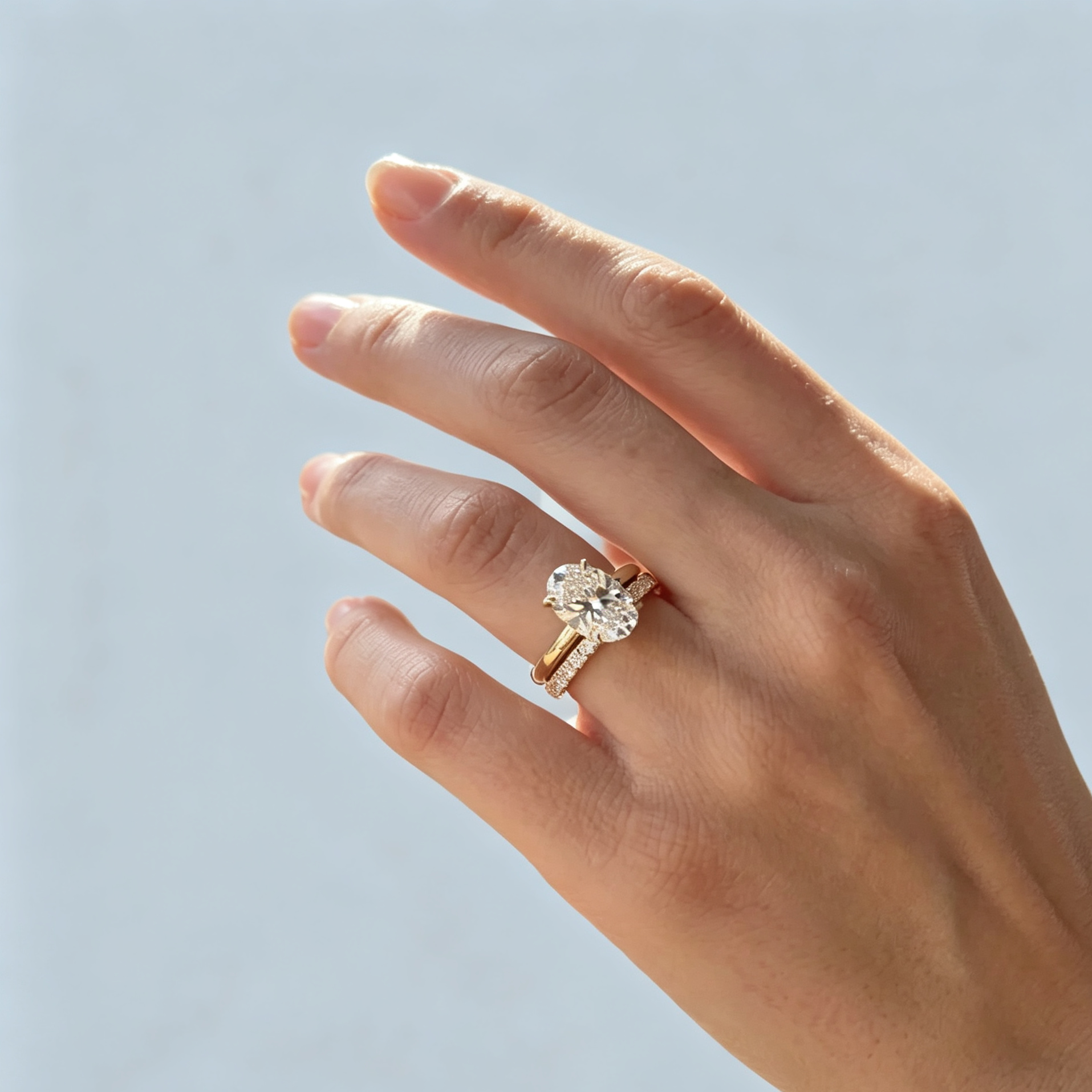 LUCERARO Stacking | Oval & Cuff Diamond Ring - SR02328