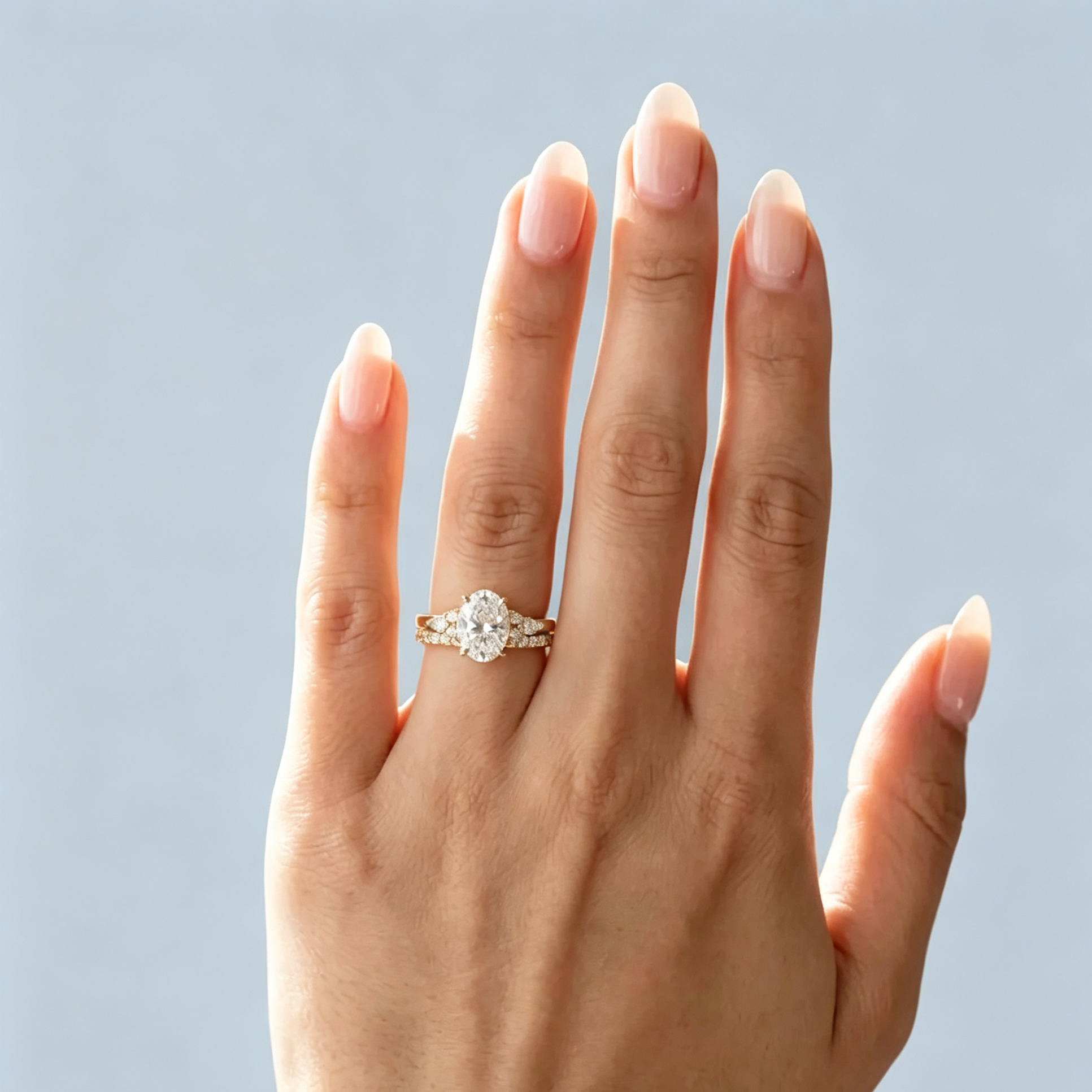 LUCERARO Stacking | Oval & Cuff Diamond Ring - SR02648