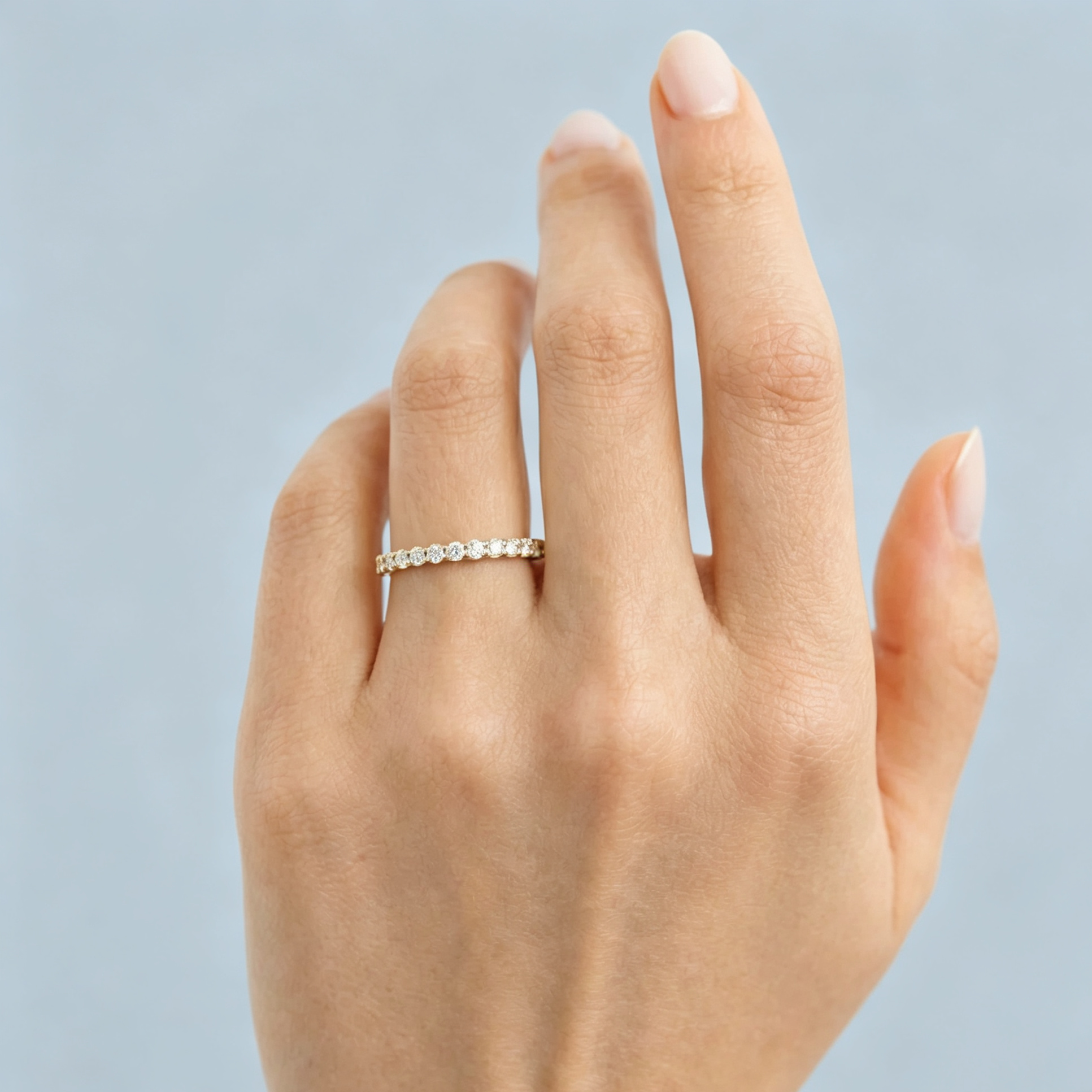 LUCERARO Wedding | Round Eternity Band Diamond Ring - WR01080