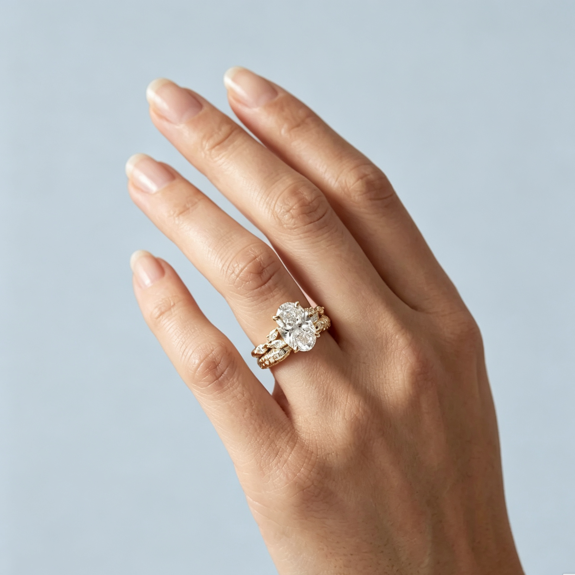 LUCERARO Stacking | Oval & Cuff Diamond Ring - SR02488