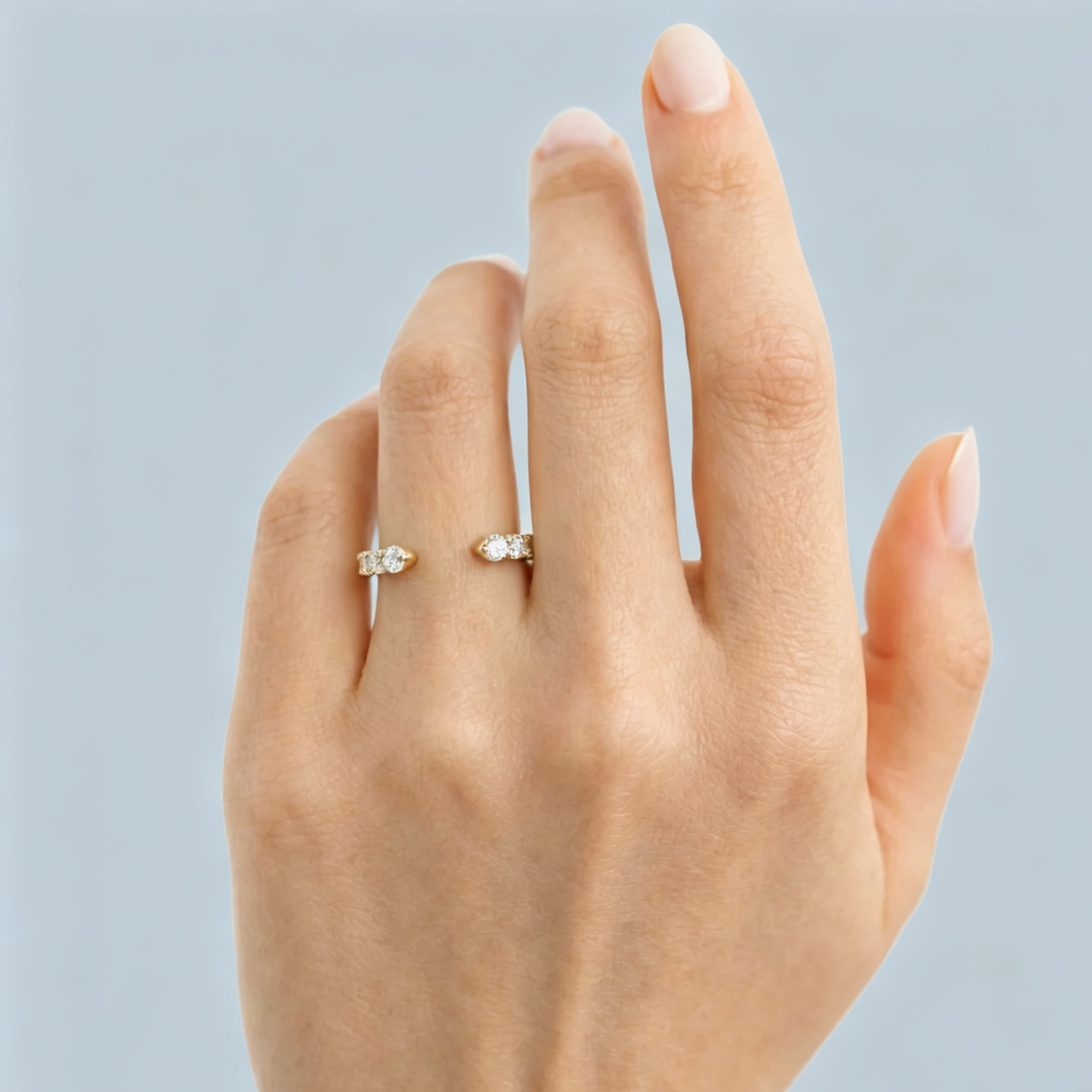 LUCERARO Wedding | Marquise Open Cuff Diamond Ring - WR01160